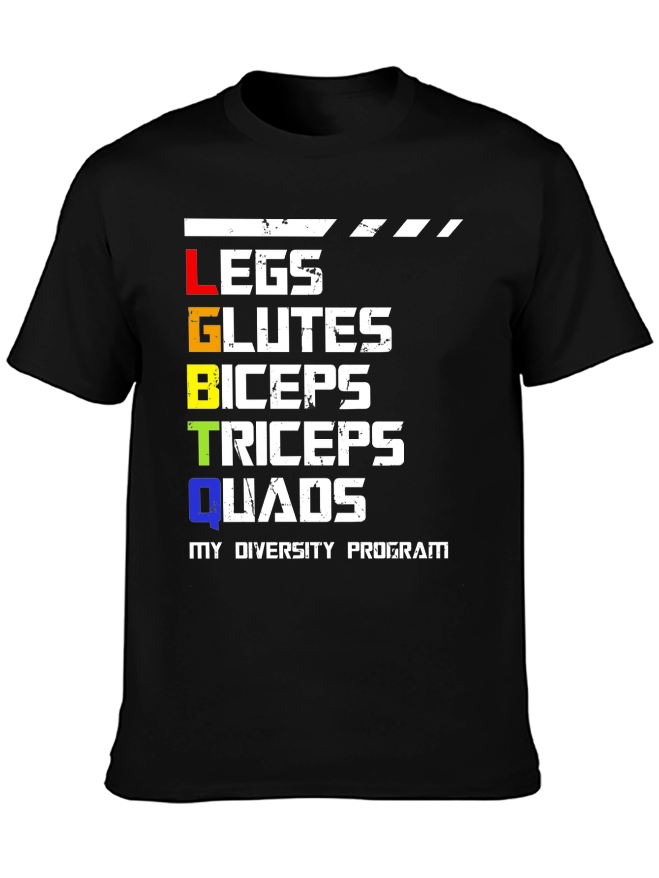 Black LGBTQ Funny Gym Workout Shirt view 3