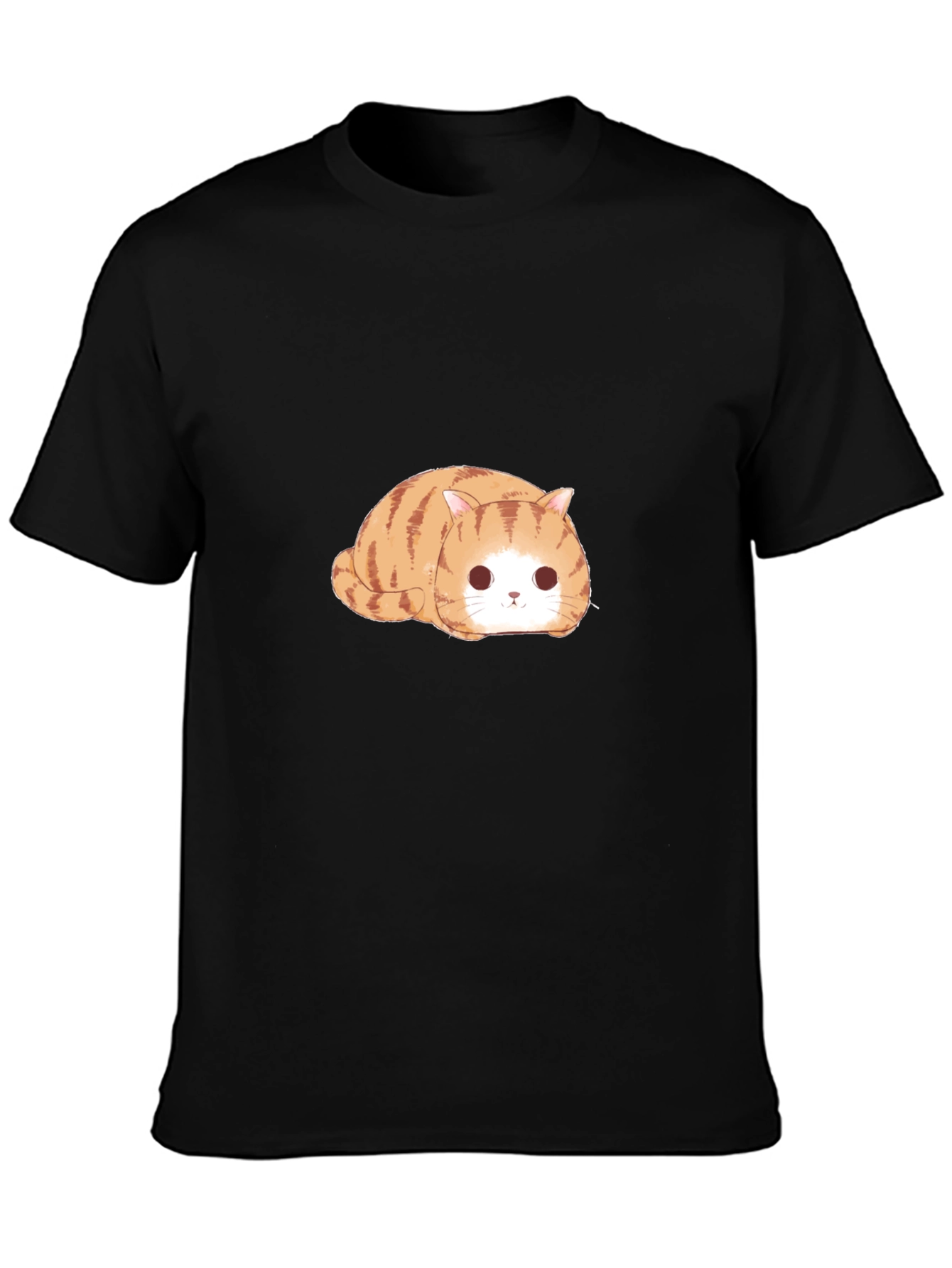 Black Cute Tabby Cat T-Shirt - Relaxed Fit view 3