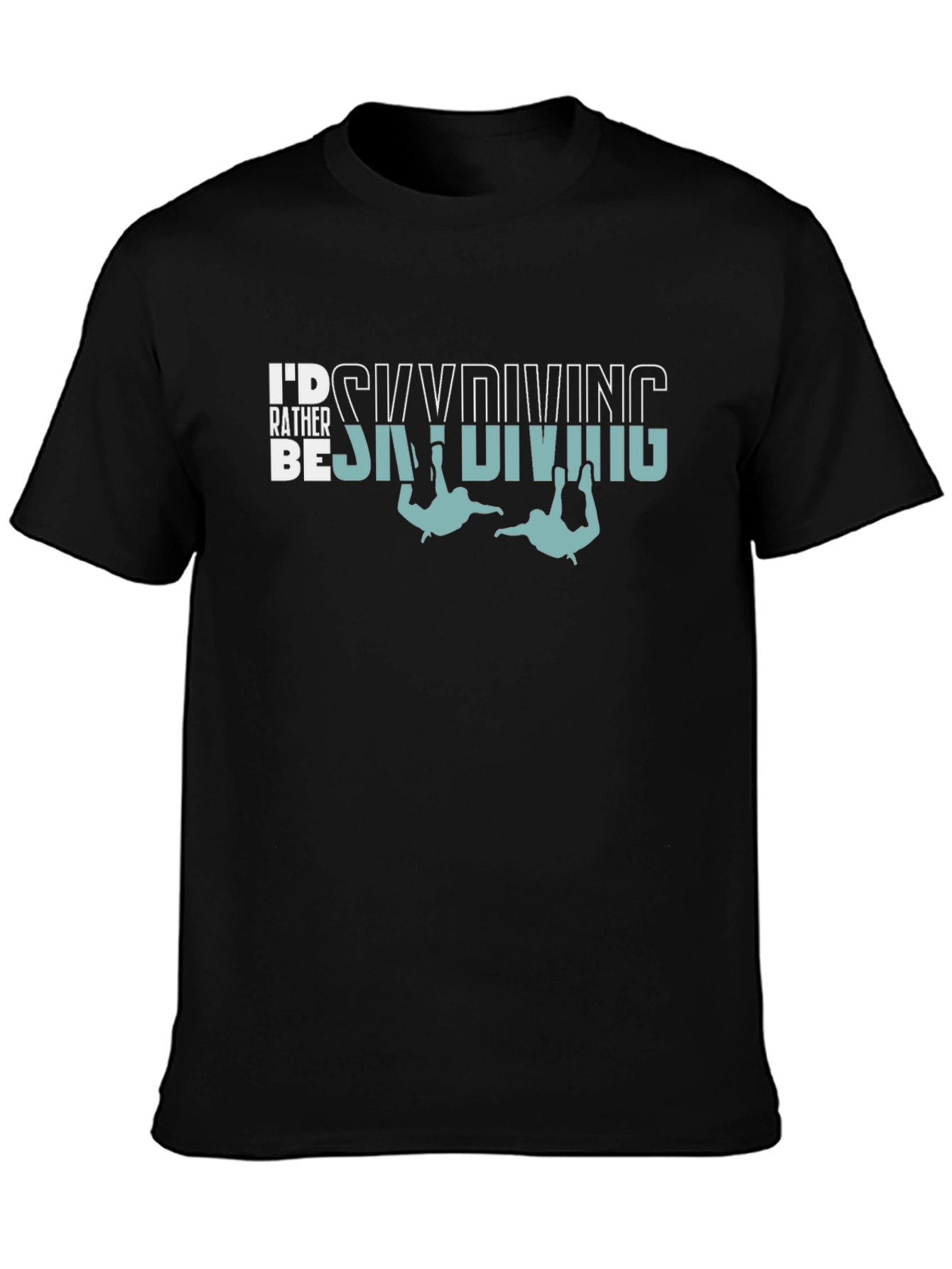 Black Skydiving Graphic Tee - Black Cotton T-Shirt view 3