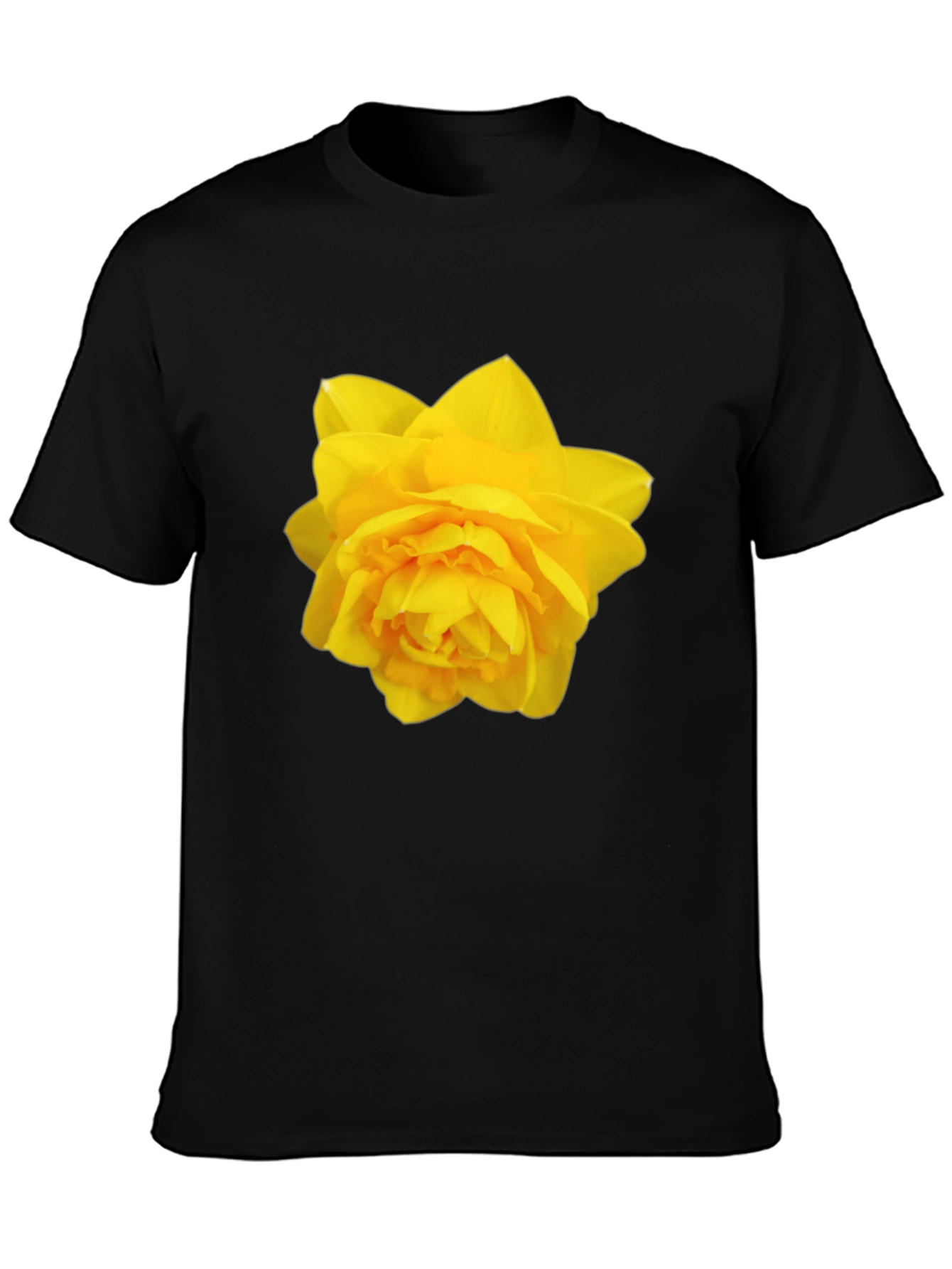 Black Yellow Floral Print T-Shirt - Stylish Men's Casual Wear view 3