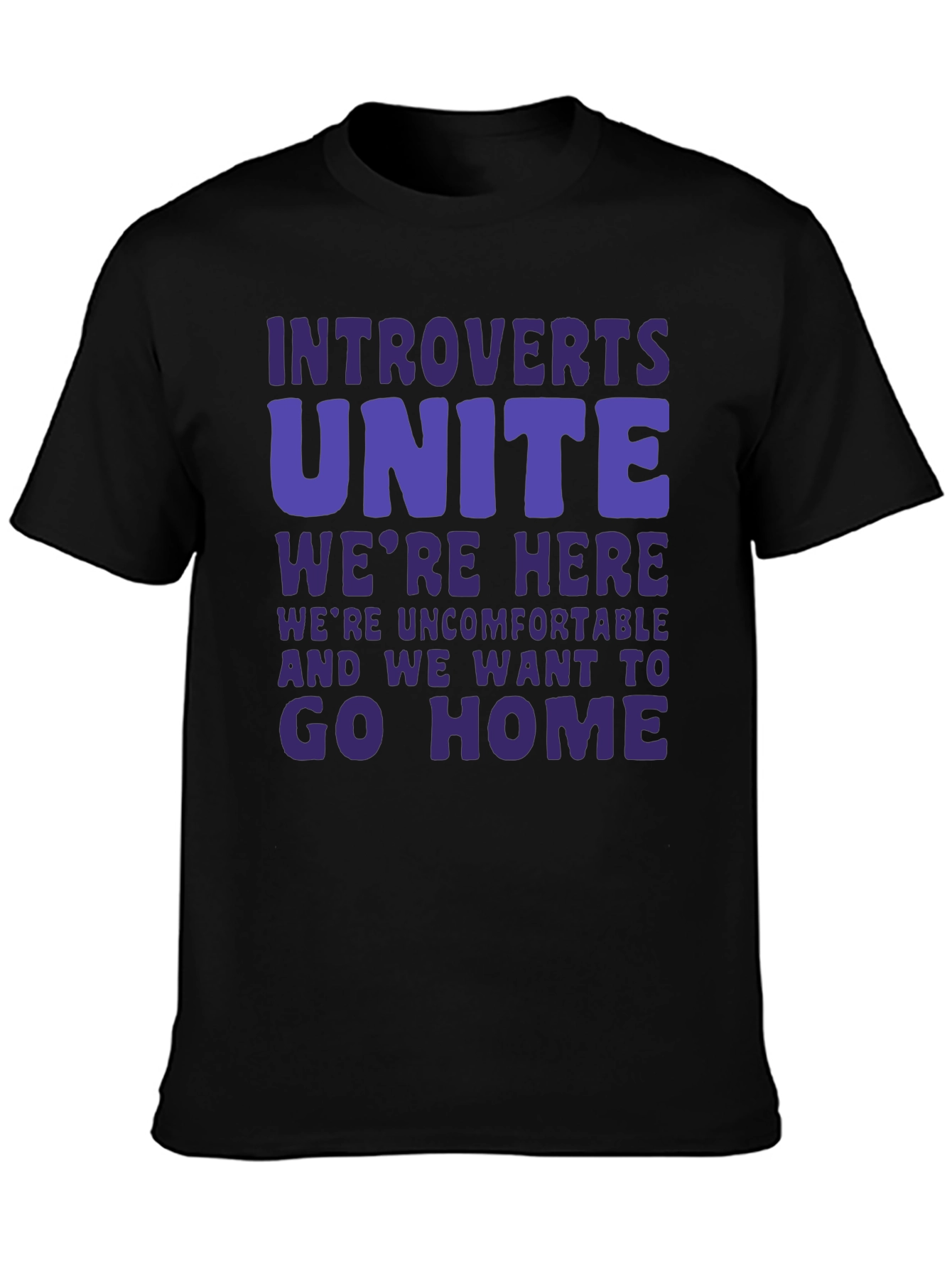 Black Introvert Unite Funny Graphic T-Shirt view 3