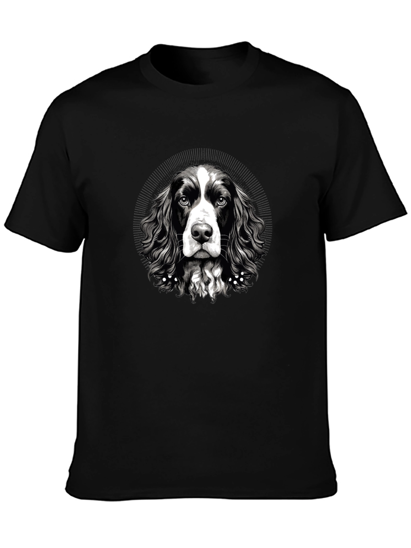Black Dog Portrait Black T-Shirt - Men's Graphic Tee view 3