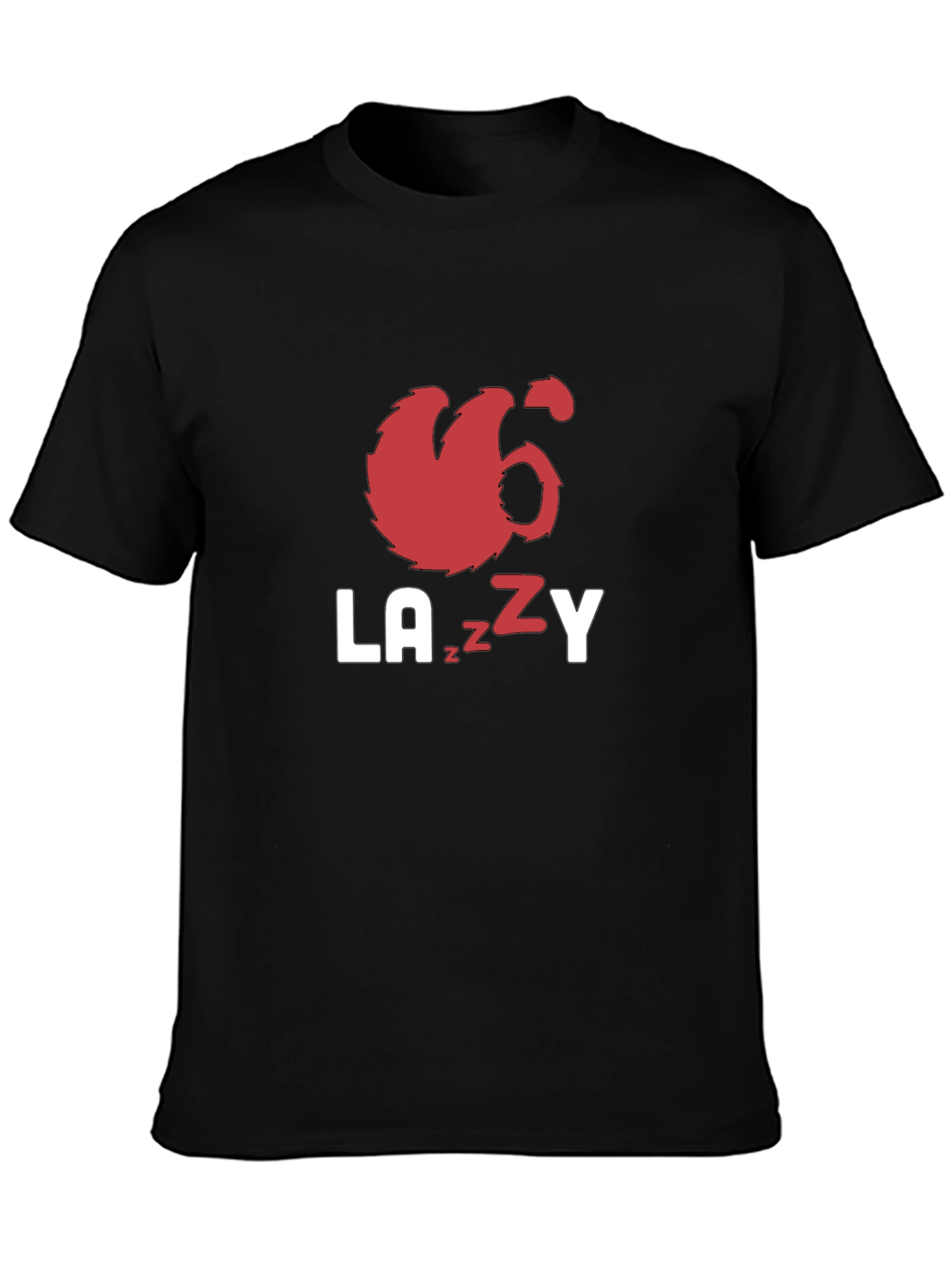 Black Lazy Sloth Graphic Tee - Black Unisex T-Shirt view 3