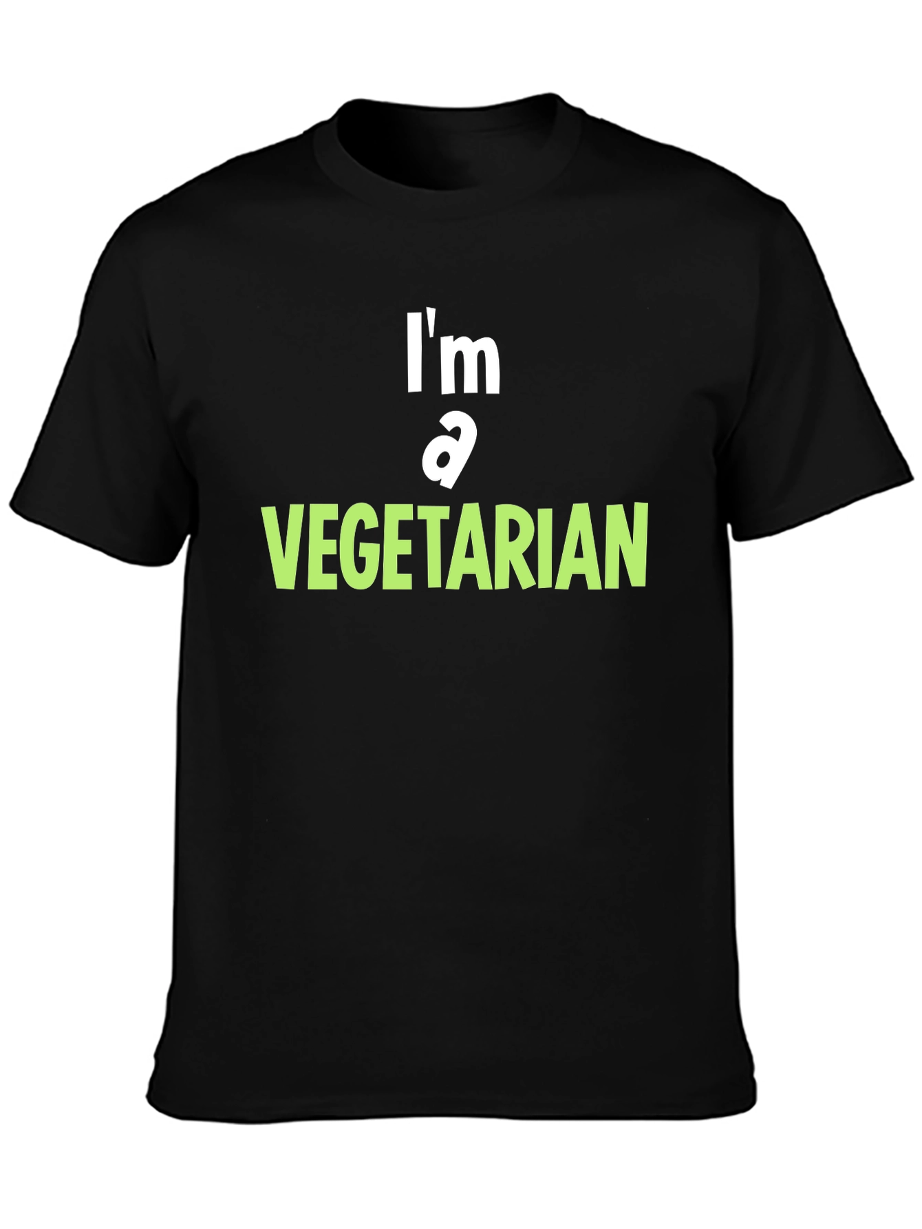 Black Vegetarian T-Shirt - Bold Statement Tee view 3