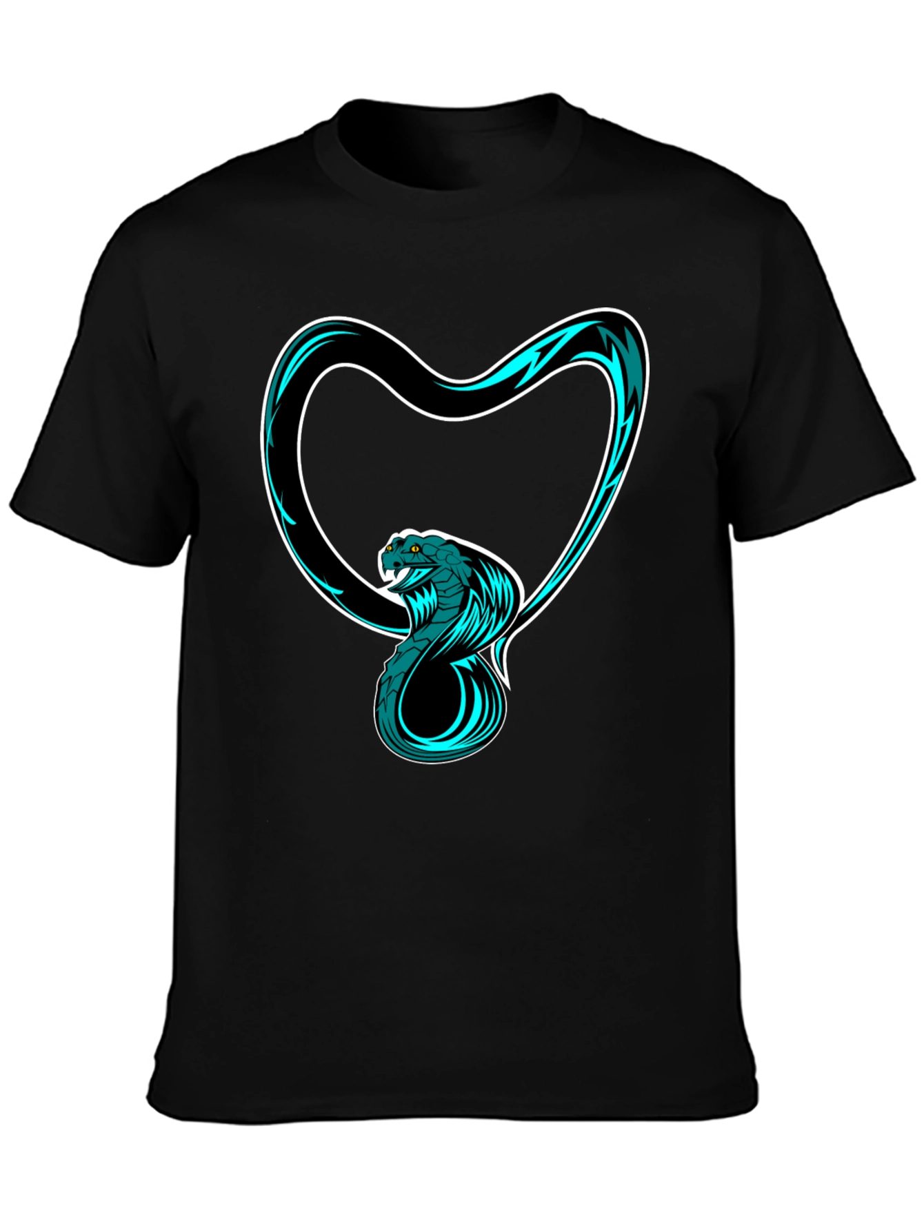 Black Cobra Heart Graphic Tee - Stylish Black T-Shirt view 3
