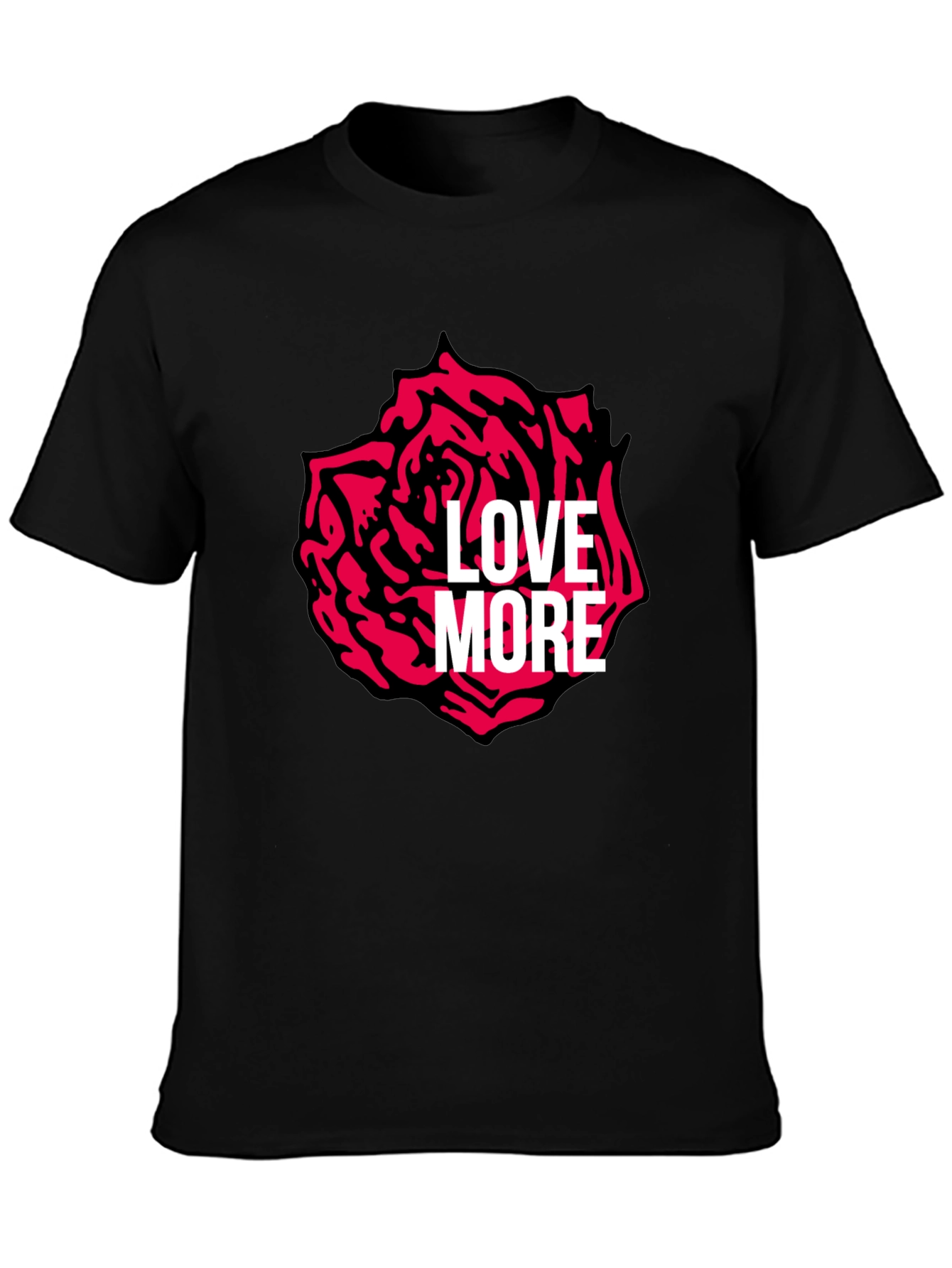 Black Love More Rose Graphic Tee - Stylish Black T-Shirt view 3