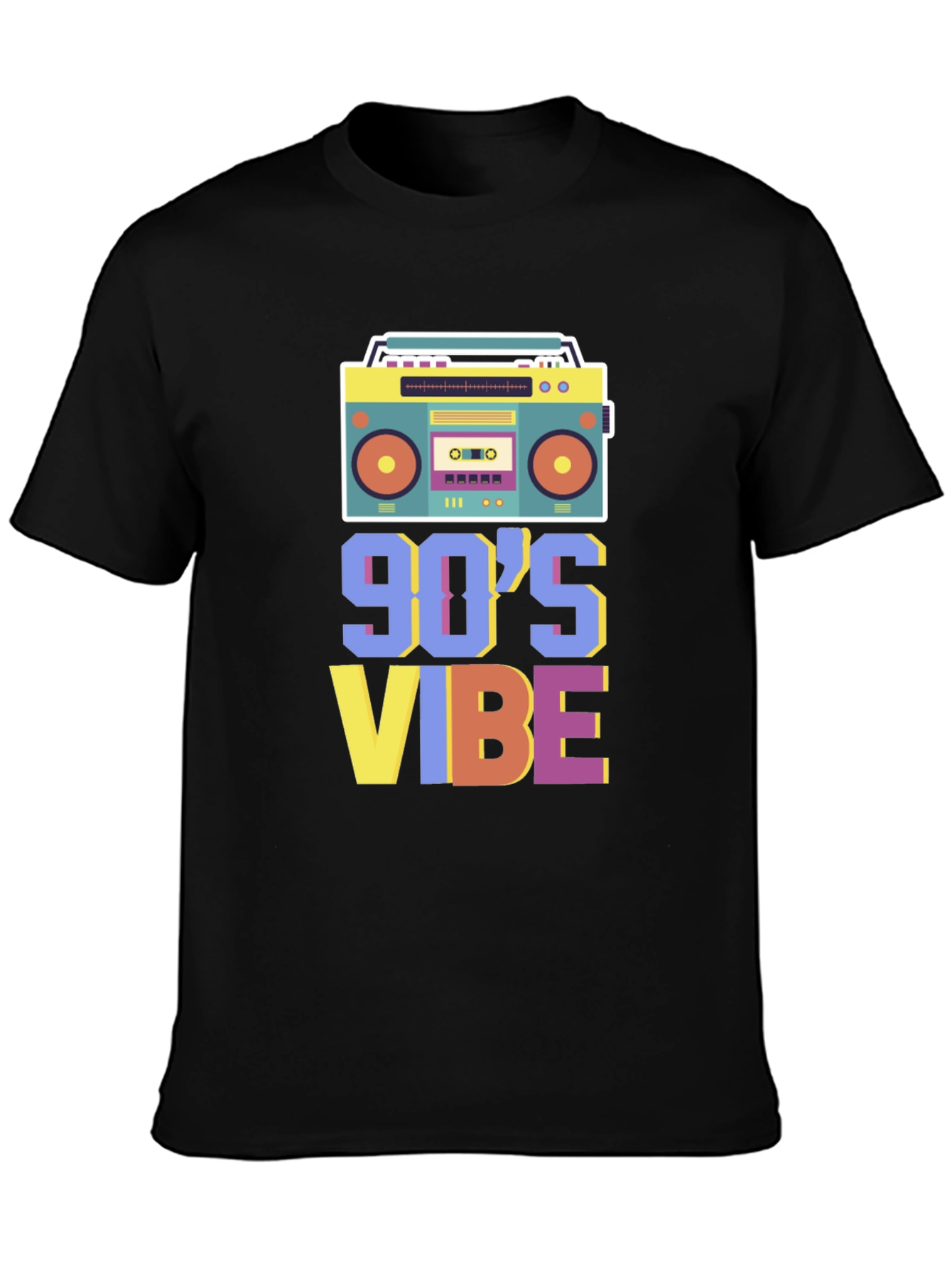 Black Retro 90's Vibe Graphic Tee view 3
