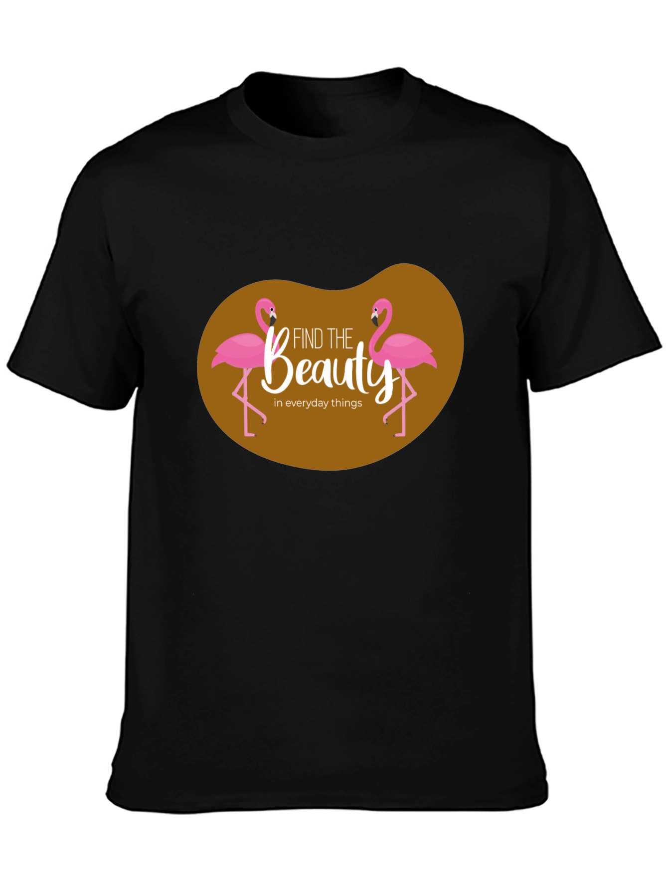 Black Find Beauty Flamingo Graphic T-Shirt view 3