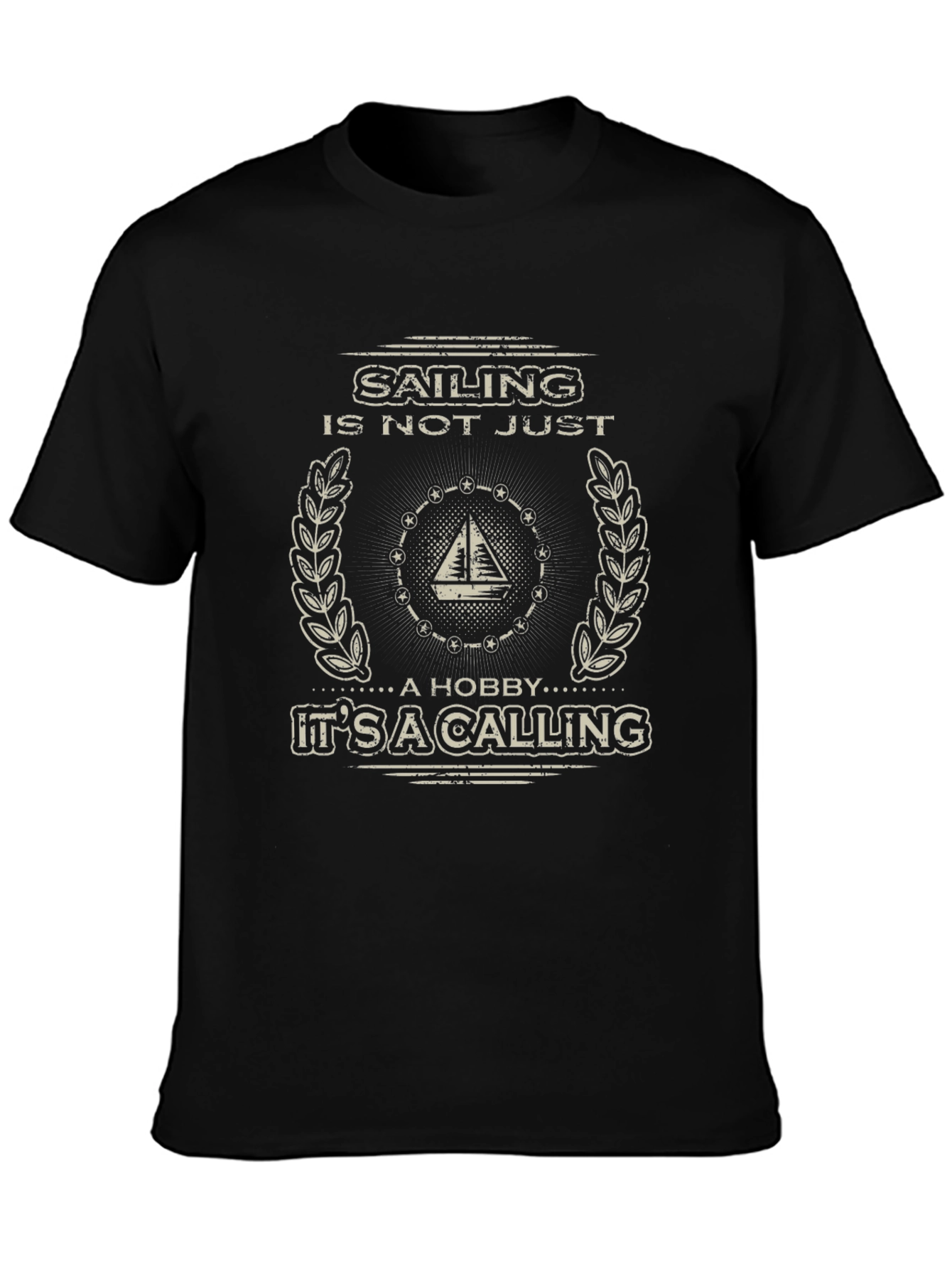 Black Sailing Calling Graphic Tee | Sailor Gift view 3