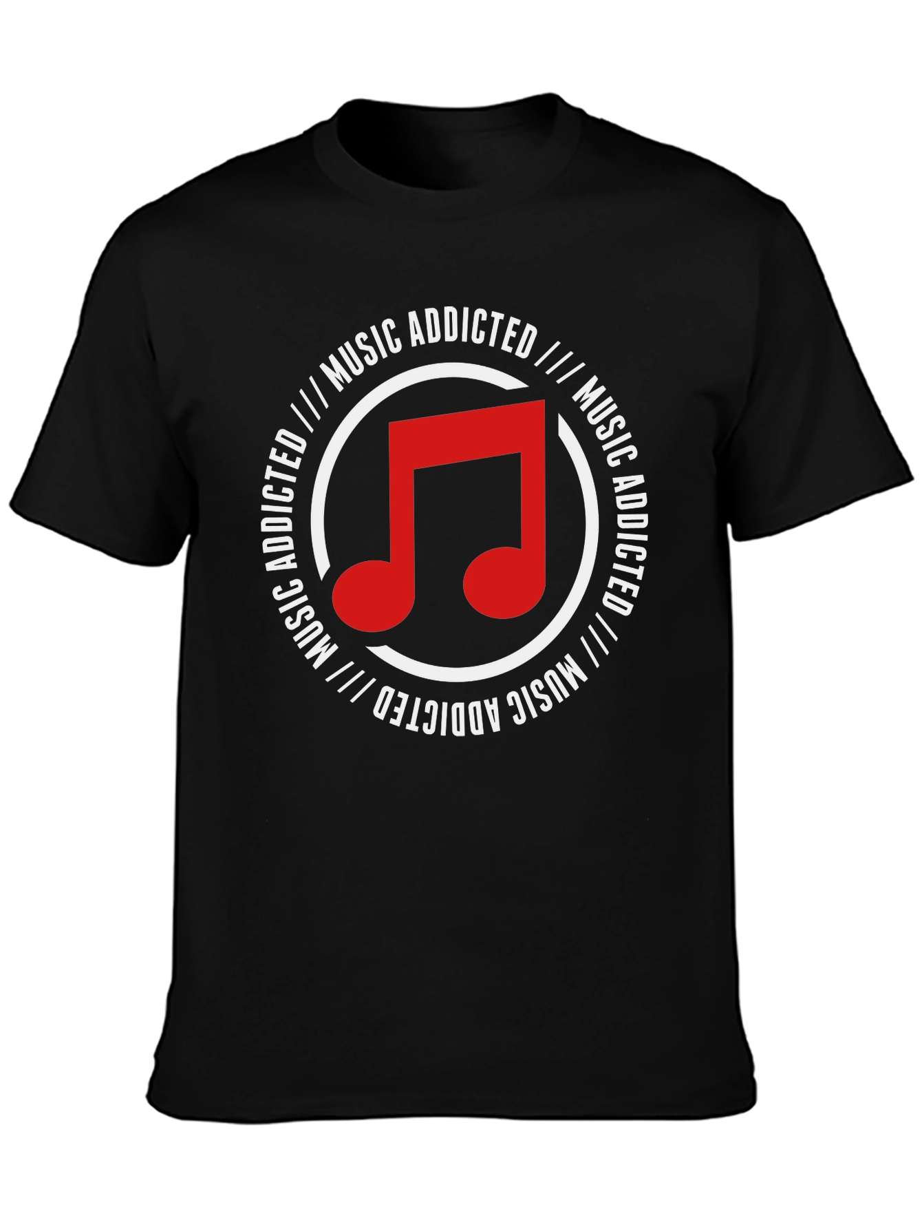 Black Music Addicted Graphic T-Shirt view 3