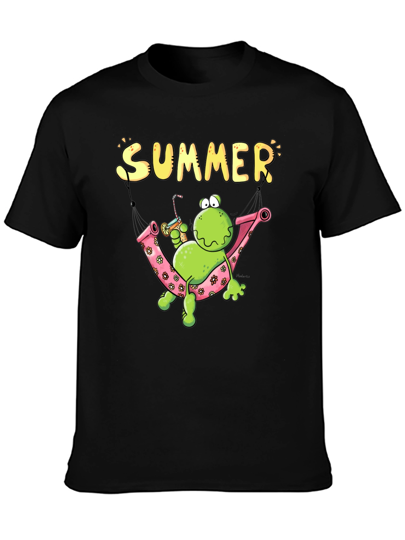 Black Summer Frog Hammock Graphic Tee view 3