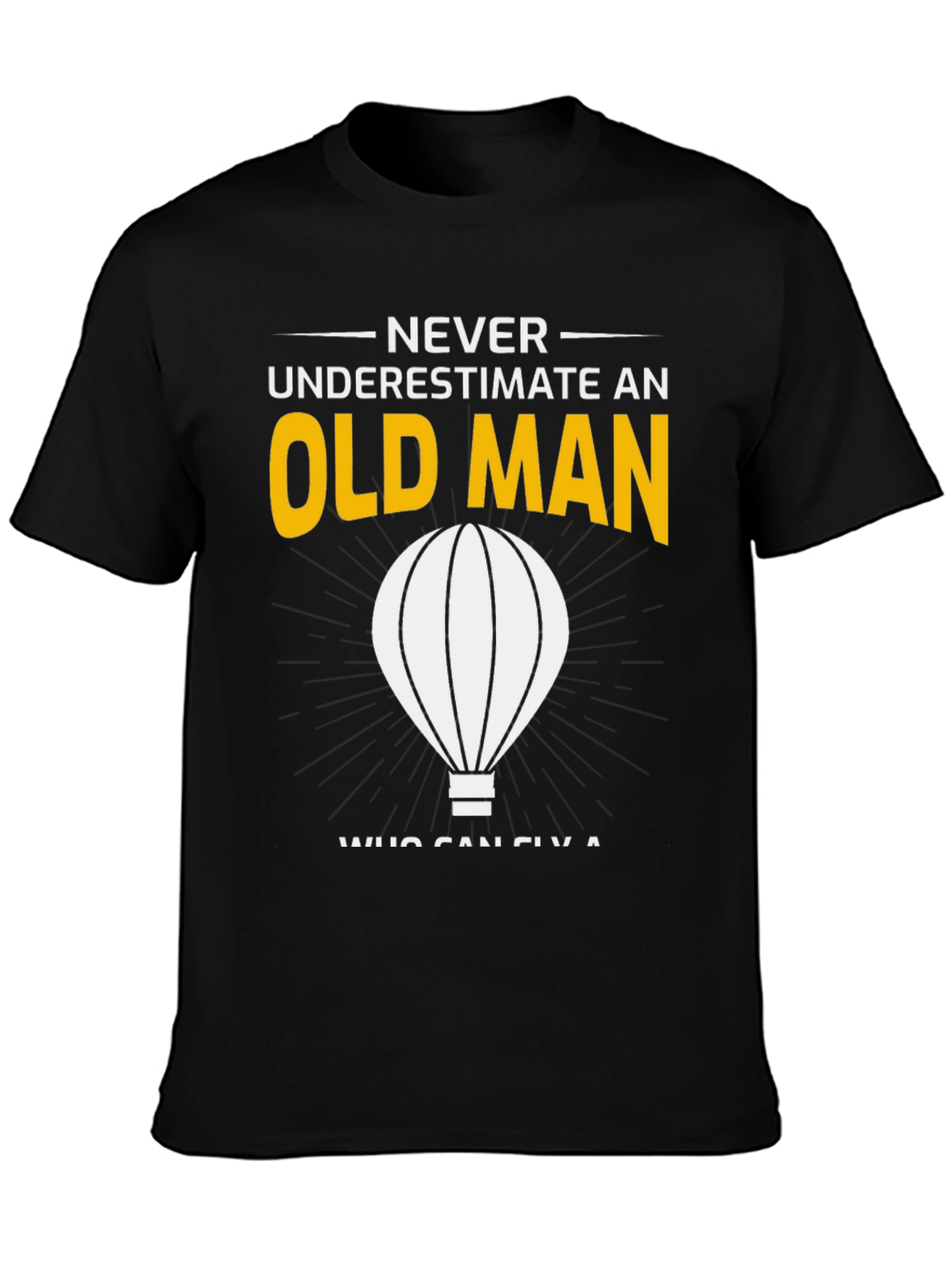 Black Never Underestimate an Old Man T-Shirt view 3