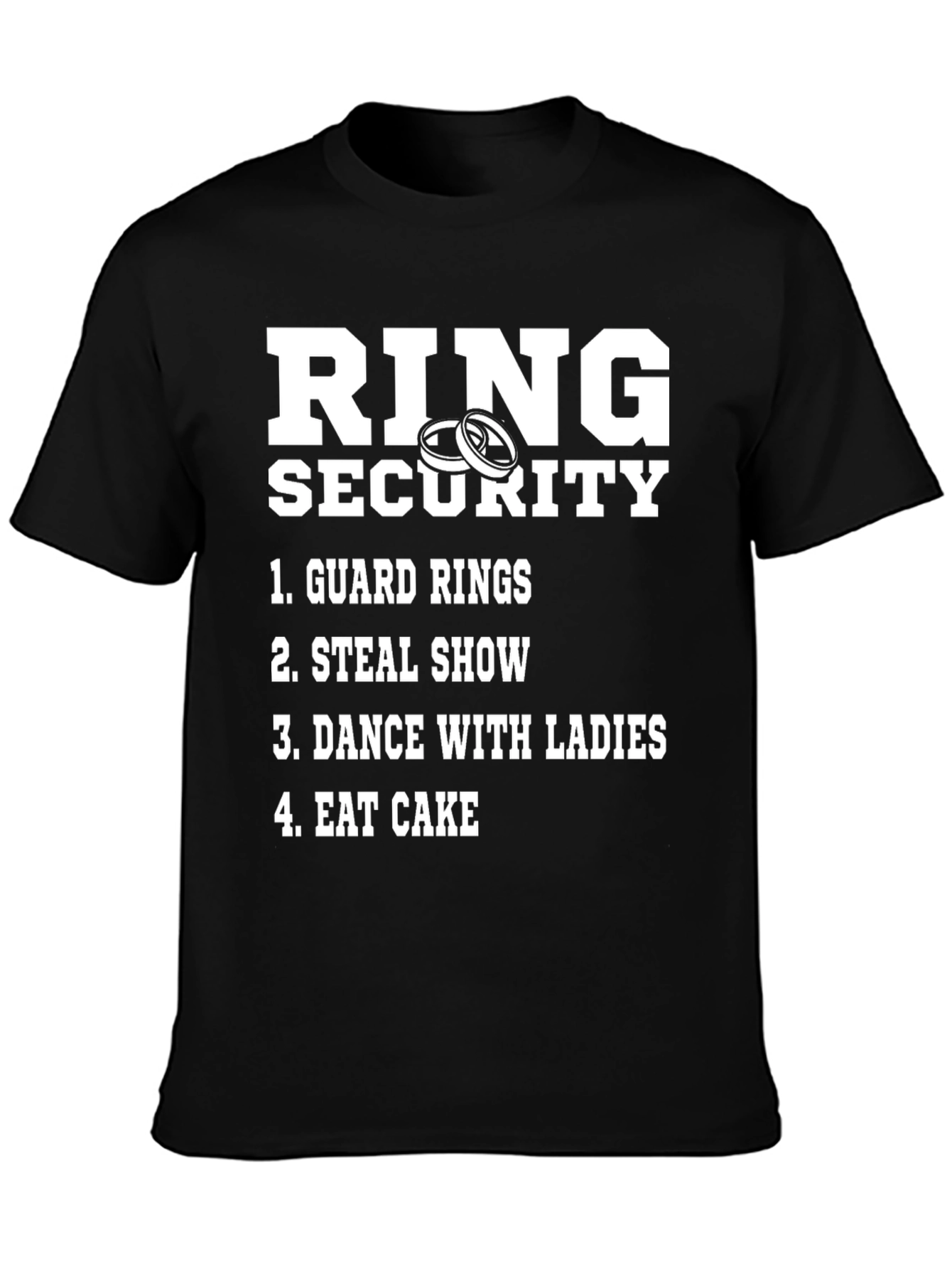 Black Ring Security Graphic T-Shirt - Wedding Humor Tee view 3