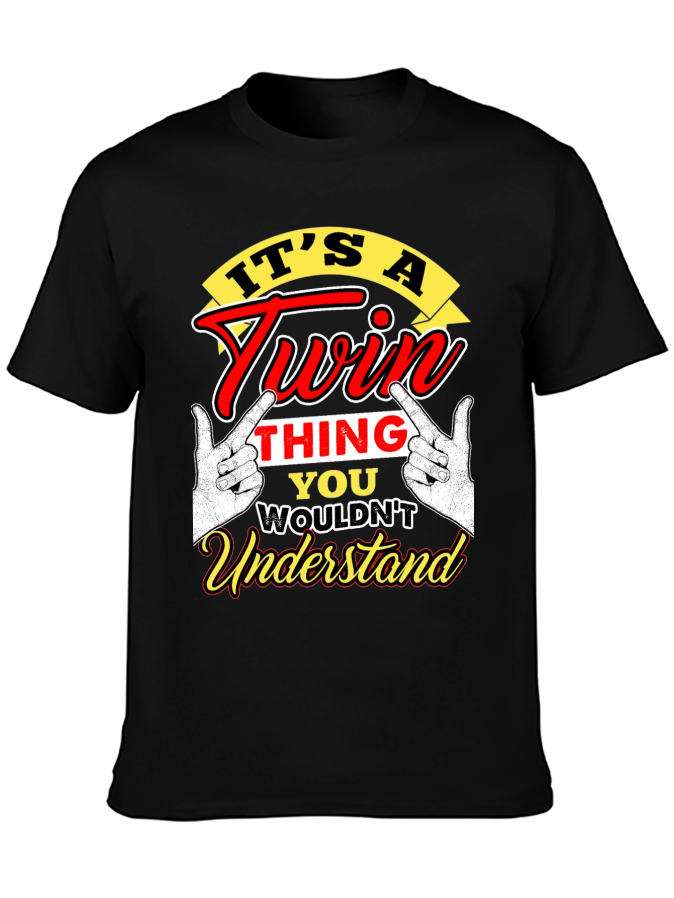 Black It's a Twin Thing T-Shirt view 3