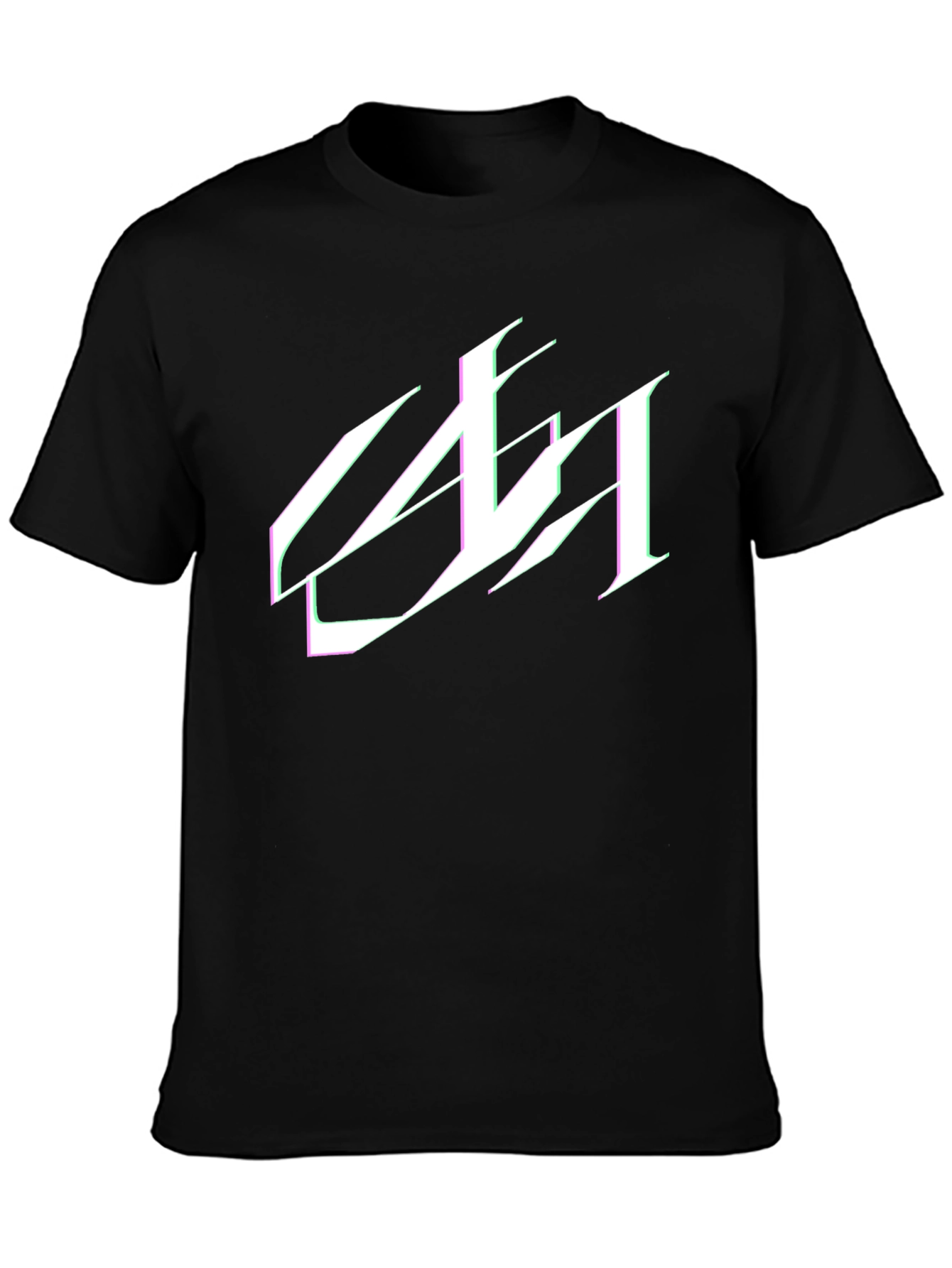 Black Modern Graphic Tee - Black view 3