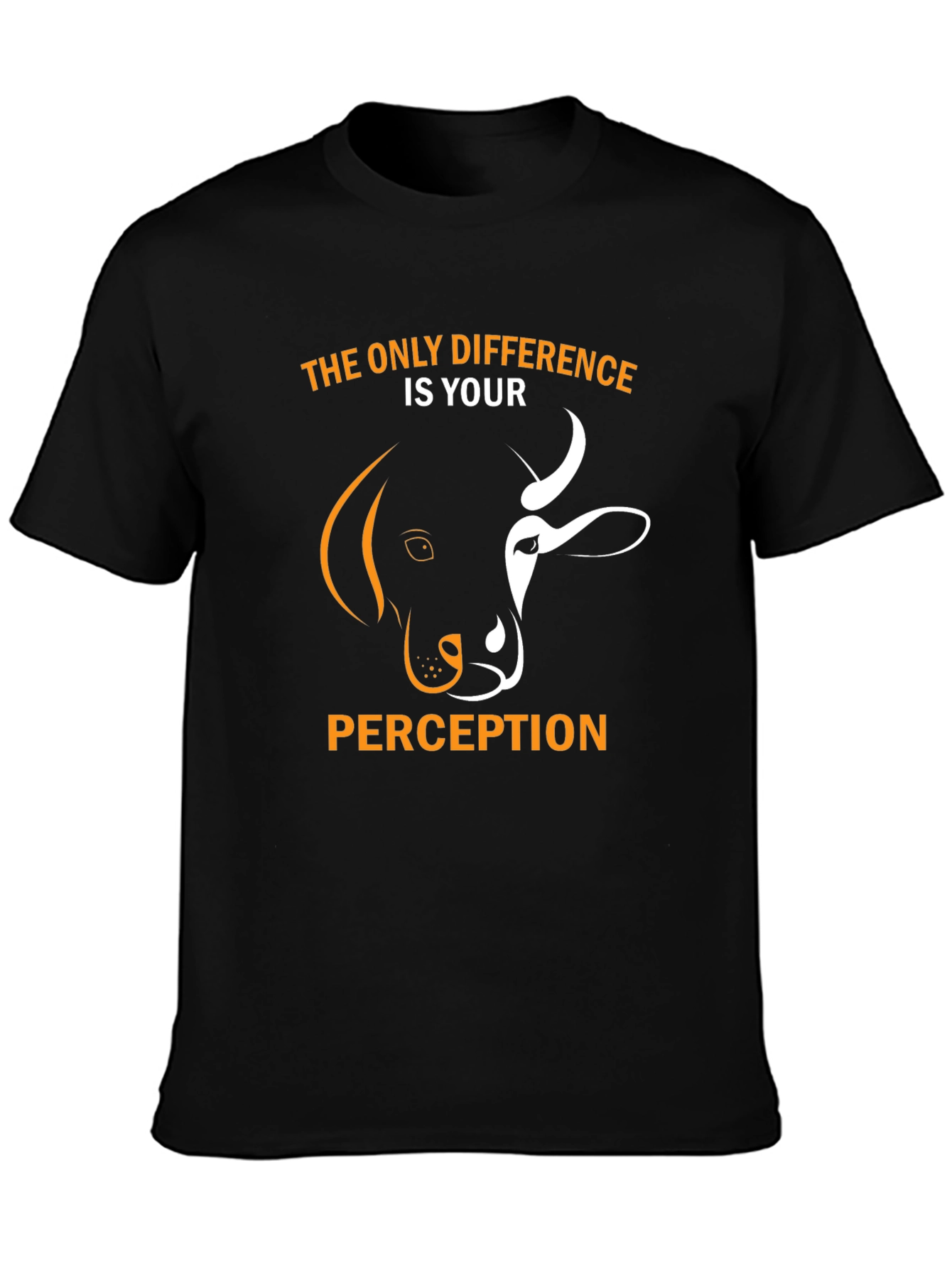 Black Dog or Cow? Perception Graphic T-Shirt view 3