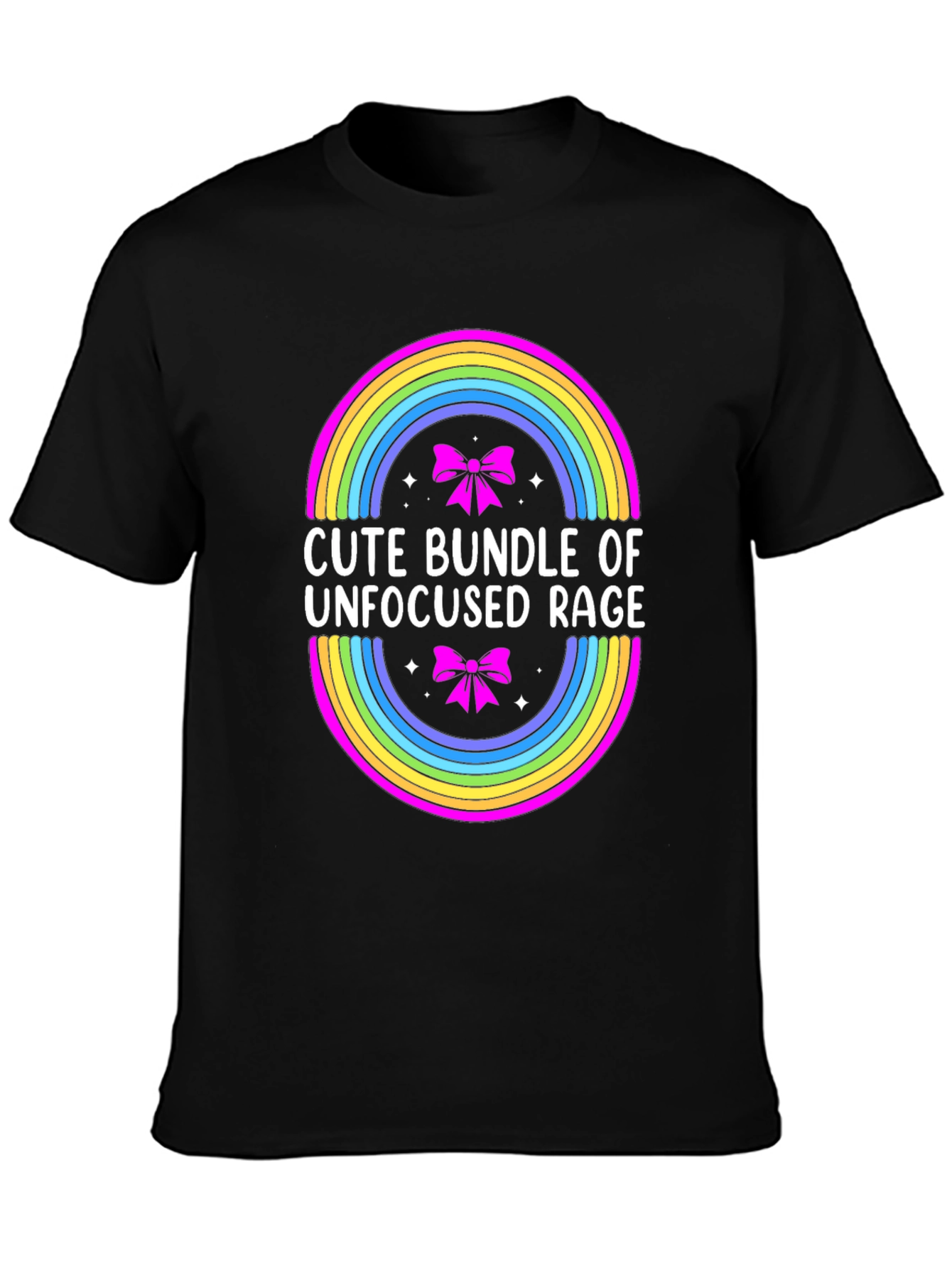 Black Cute Bundle of Unfocused Rage T-Shirt view 3