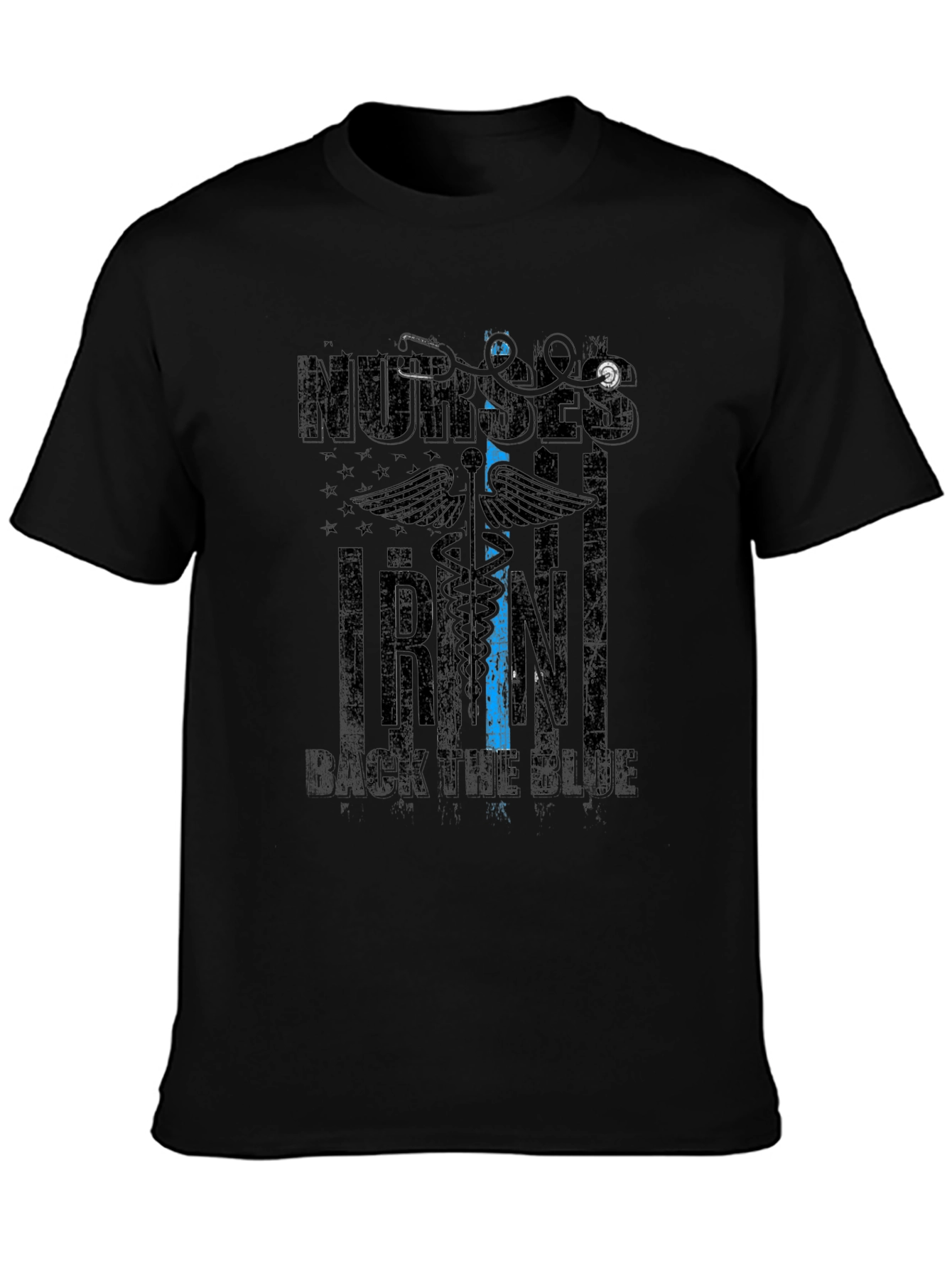 Black Nurses Back the Blue Graphic Tee - Unisex view 3