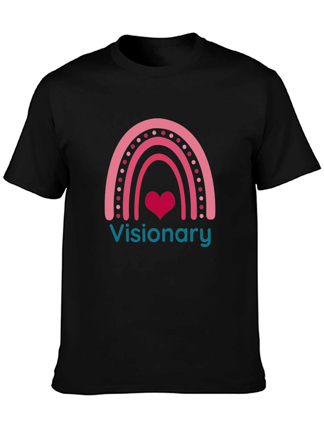 Black Visionary Heart Rainbow Graphic Tee view 3