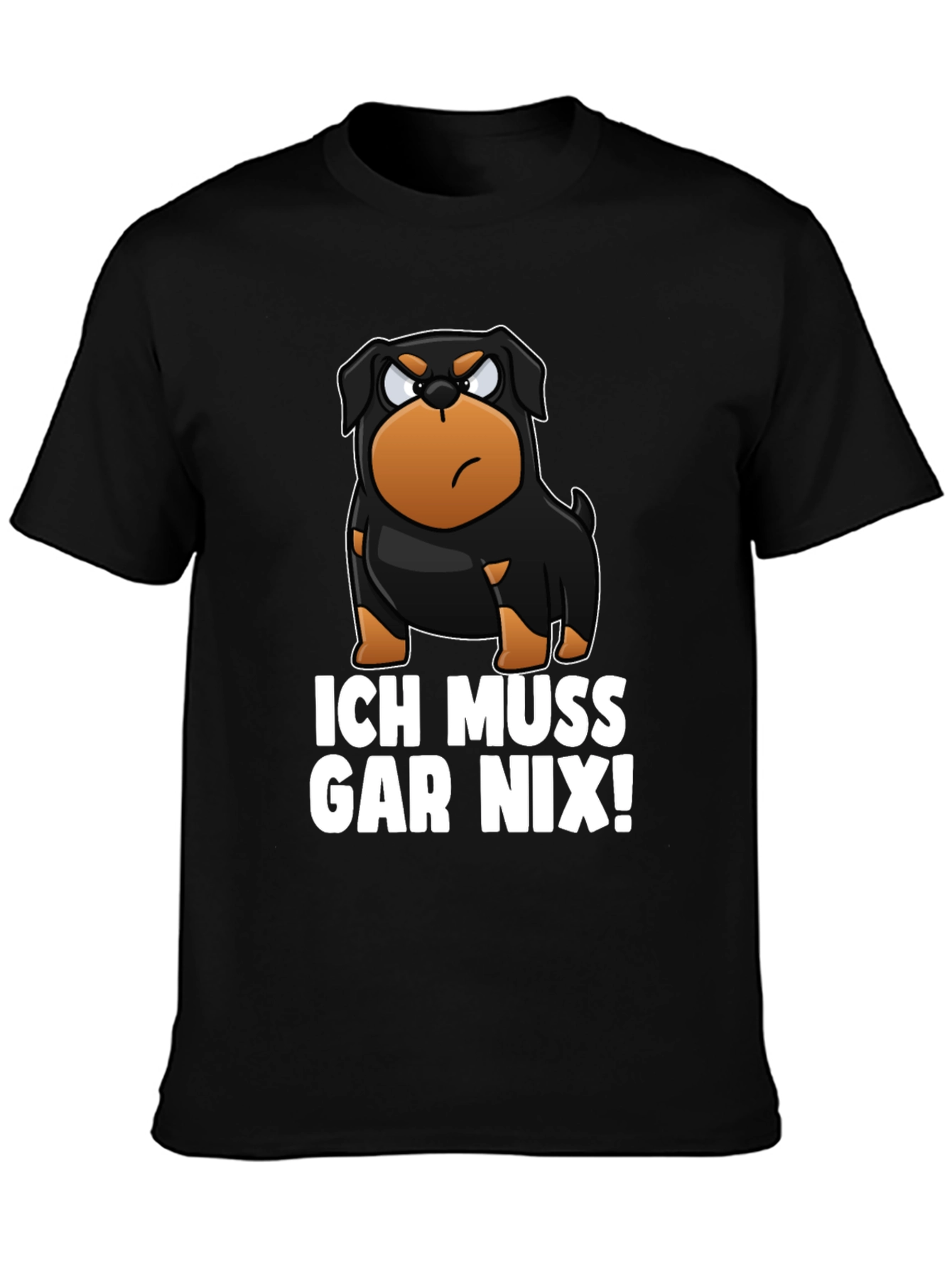 Black Ich Muss Gar Nix! Rottweiler Graphic T-Shirt view 3