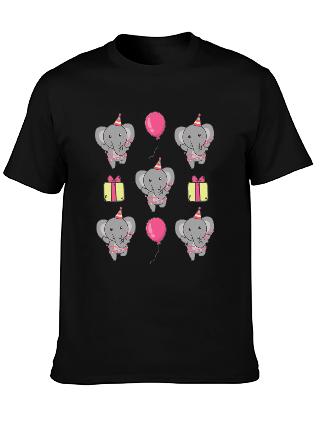 Black Elephant Birthday Party T-Shirt - Fun Graphic Tee view 3