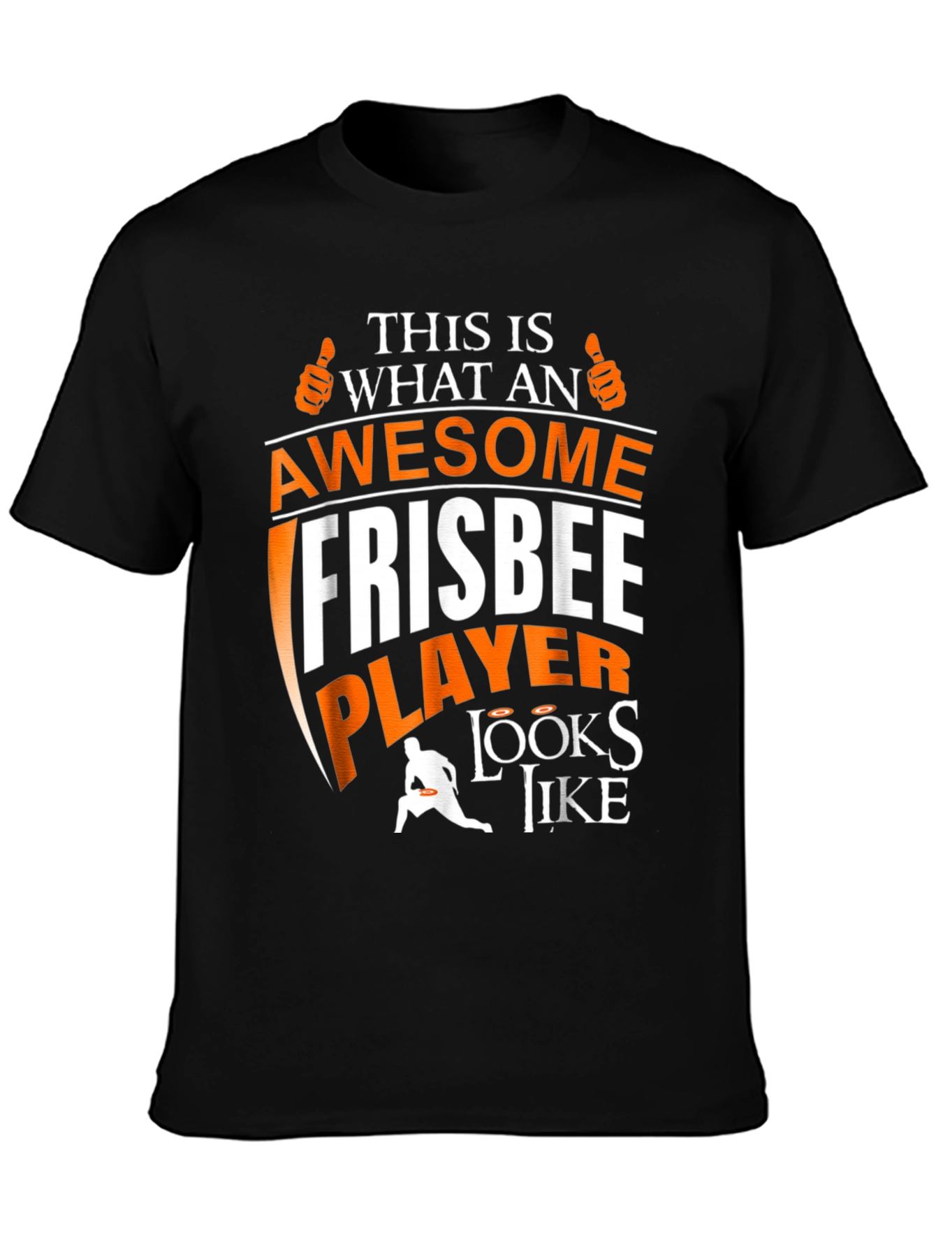 Black Awesome Frisbee Player Graphic Tee view 3