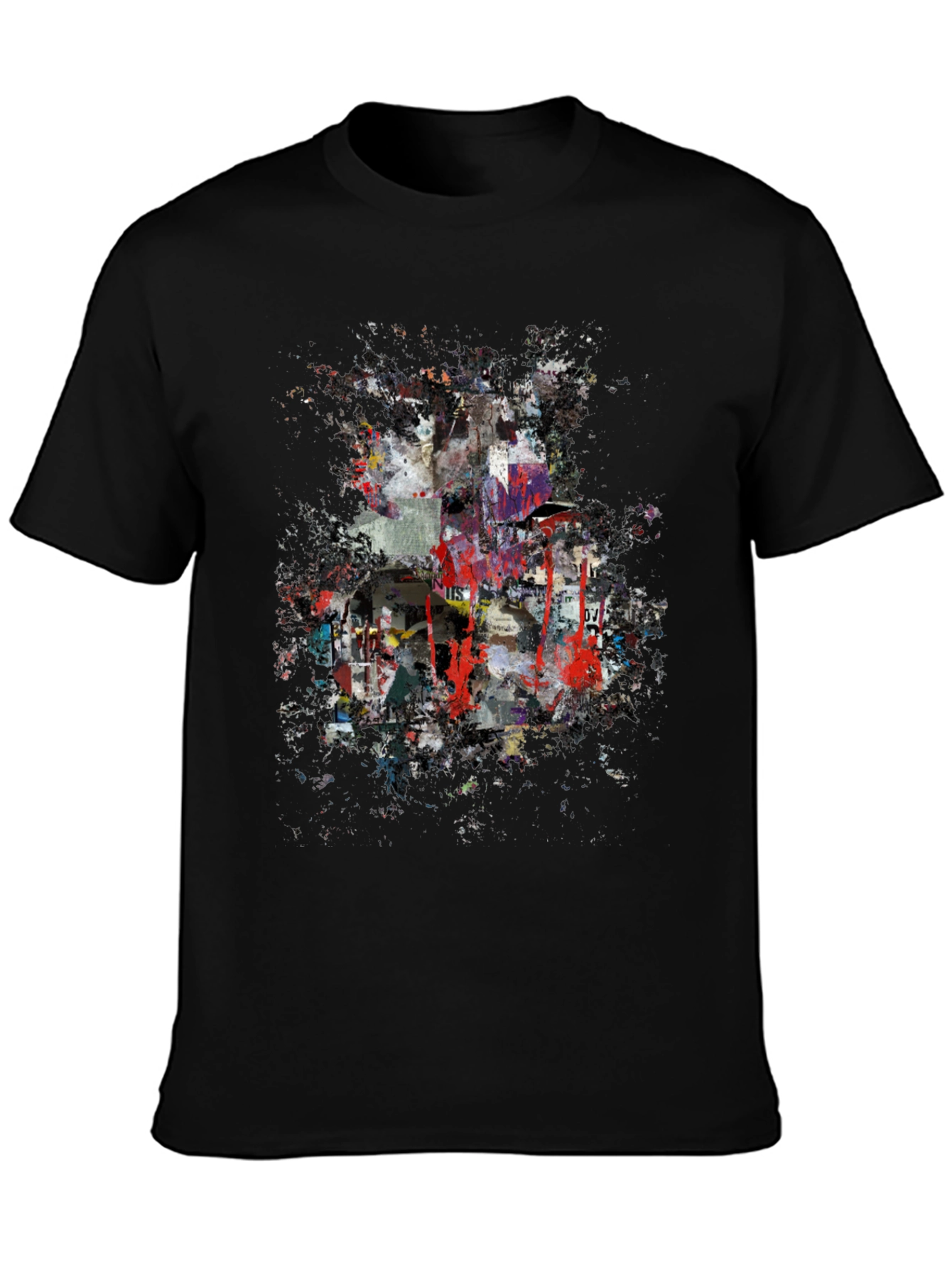Black Abstract Art T-Shirt - Modern Graphic Tee view 3