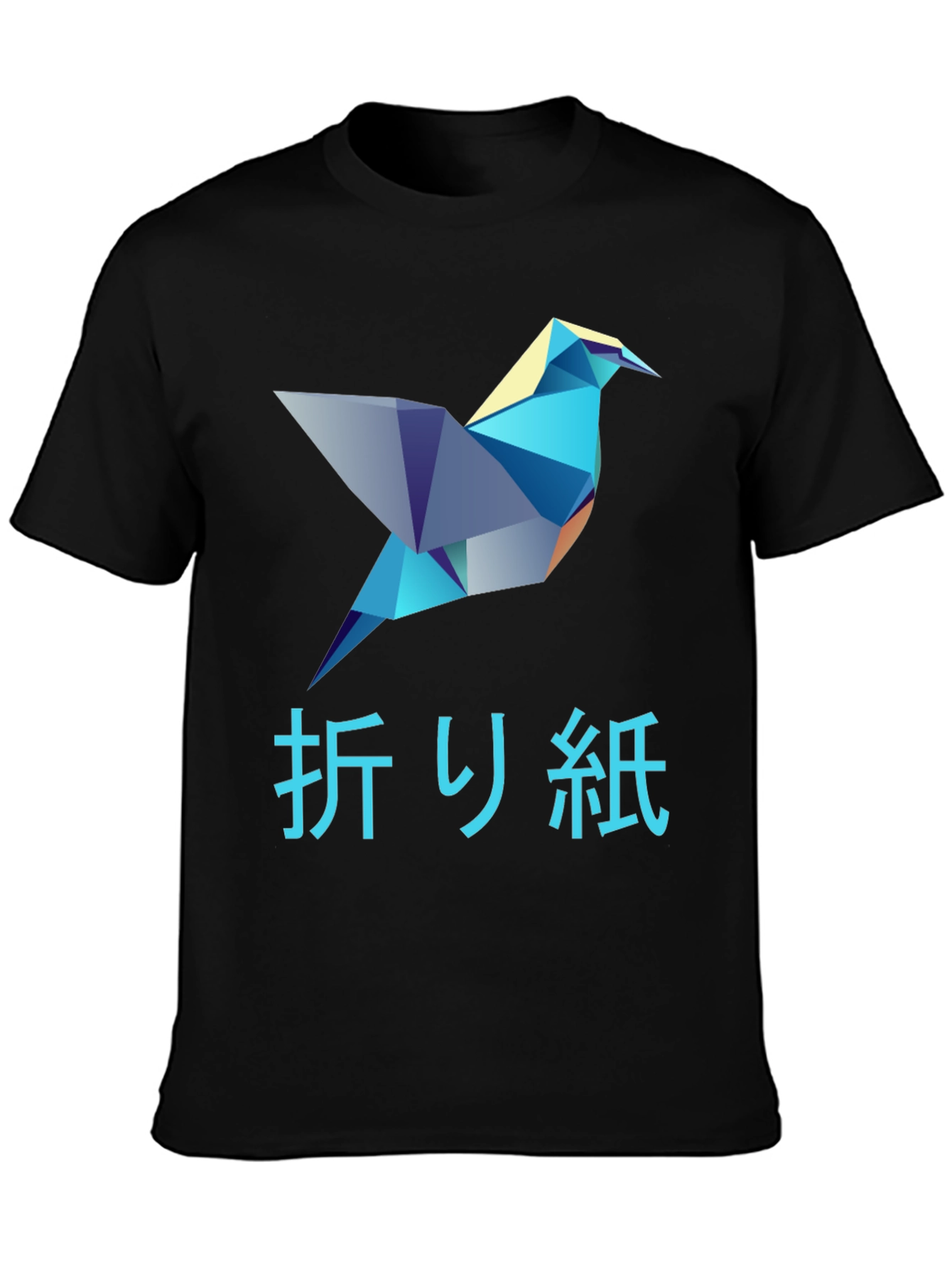 Black Origami Bird Graphic T-Shirt - Stylish Men's Tee view 3