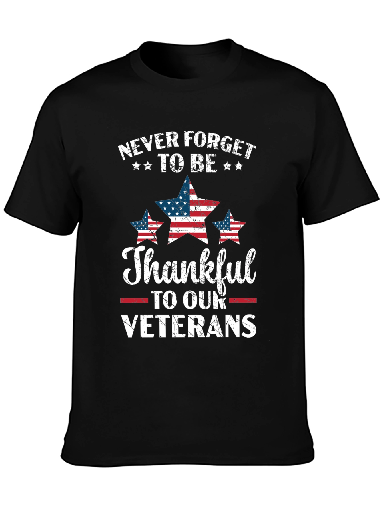 Black Never Forget Veterans T-Shirt view 3