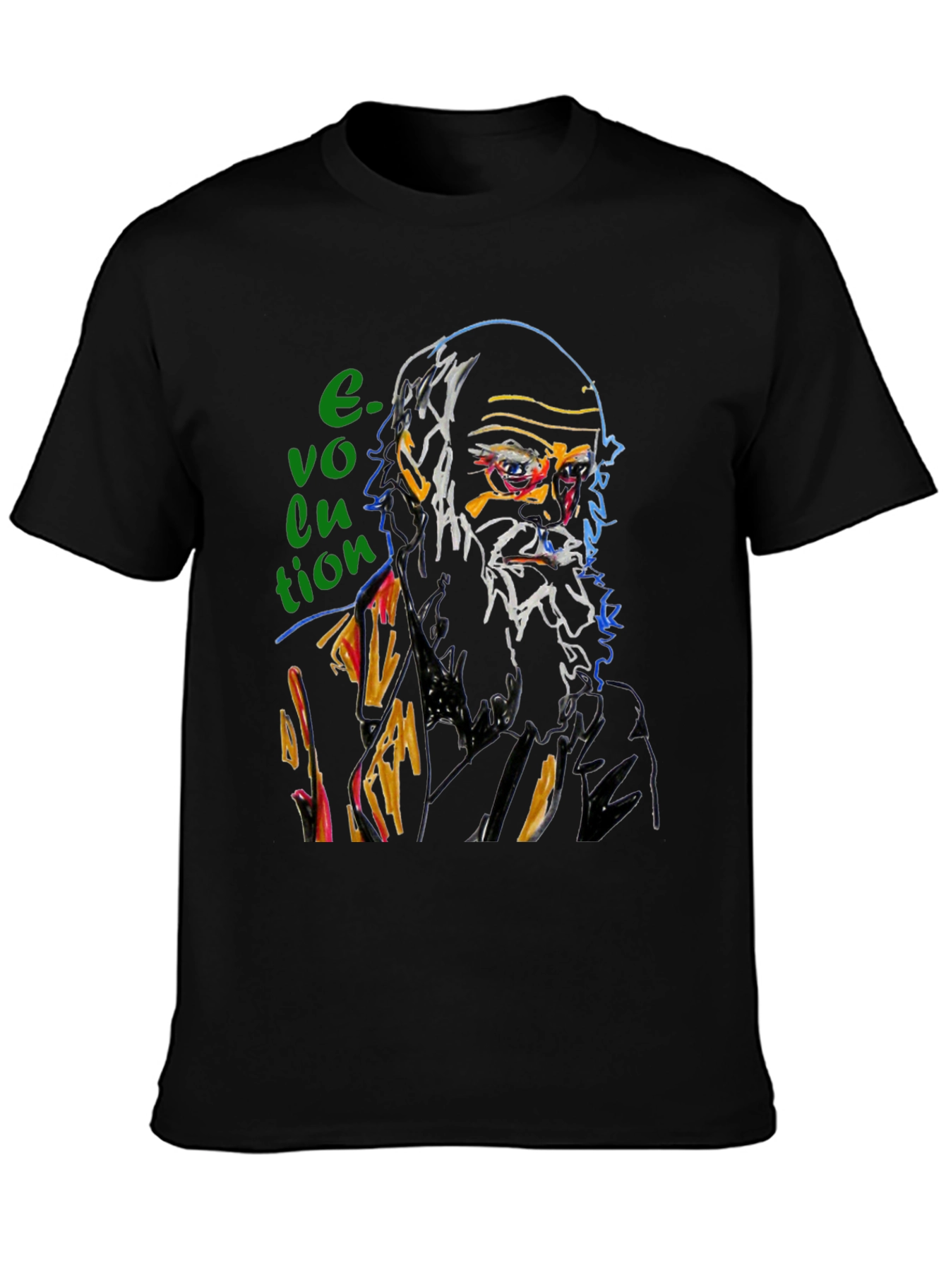 Black Evolution Graphic T-Shirt - Darwin Inspired Design view 3