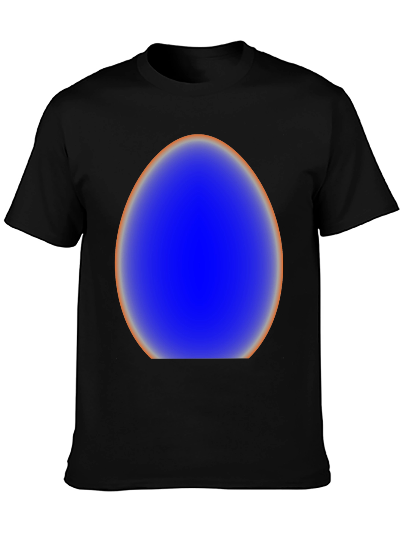 Black Abstract Blue Egg Graphic Tee - Modern Style view 3