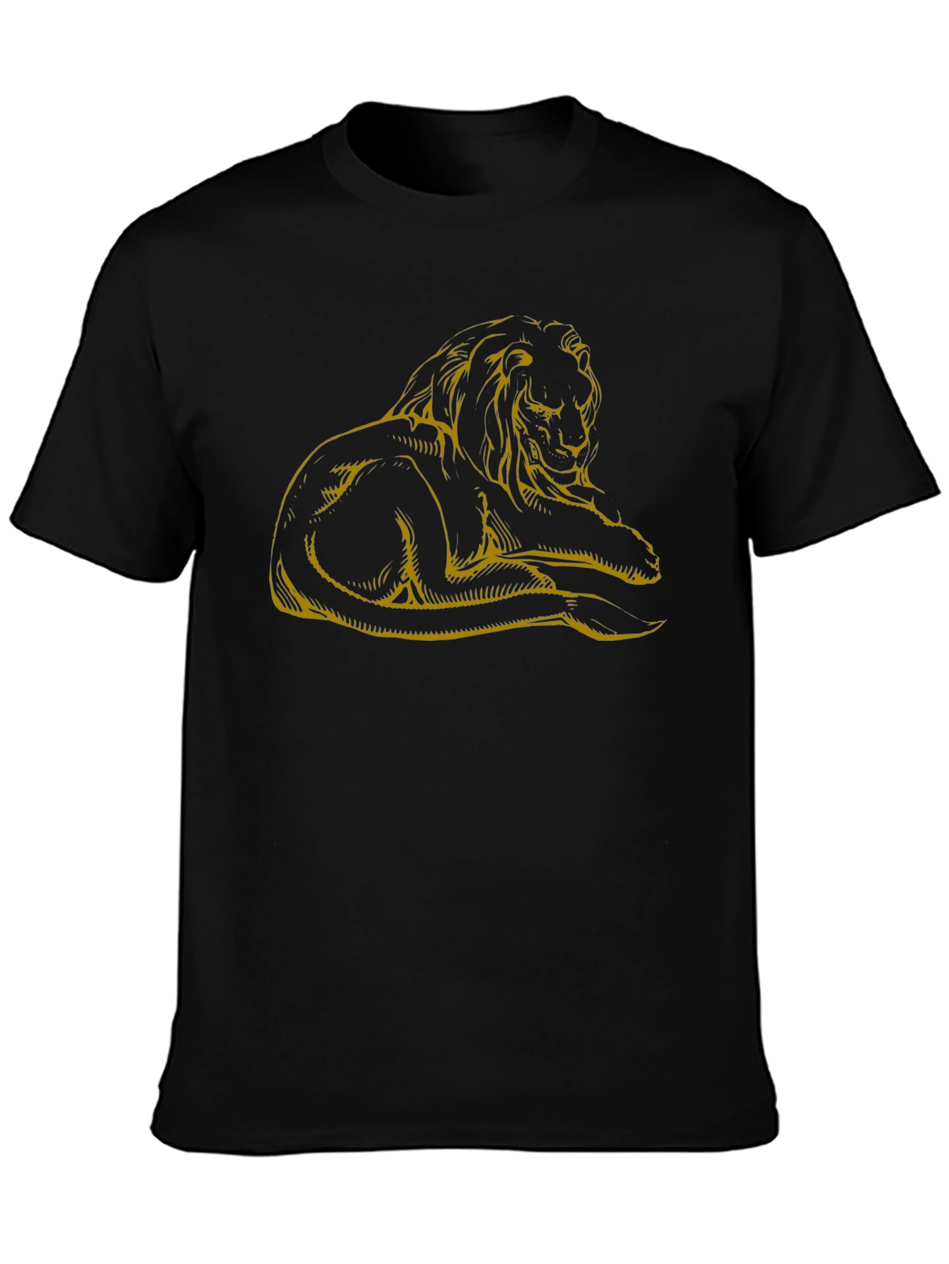 Black Lion Graphic Tee - Men's Black Casual T-Shirt view 3
