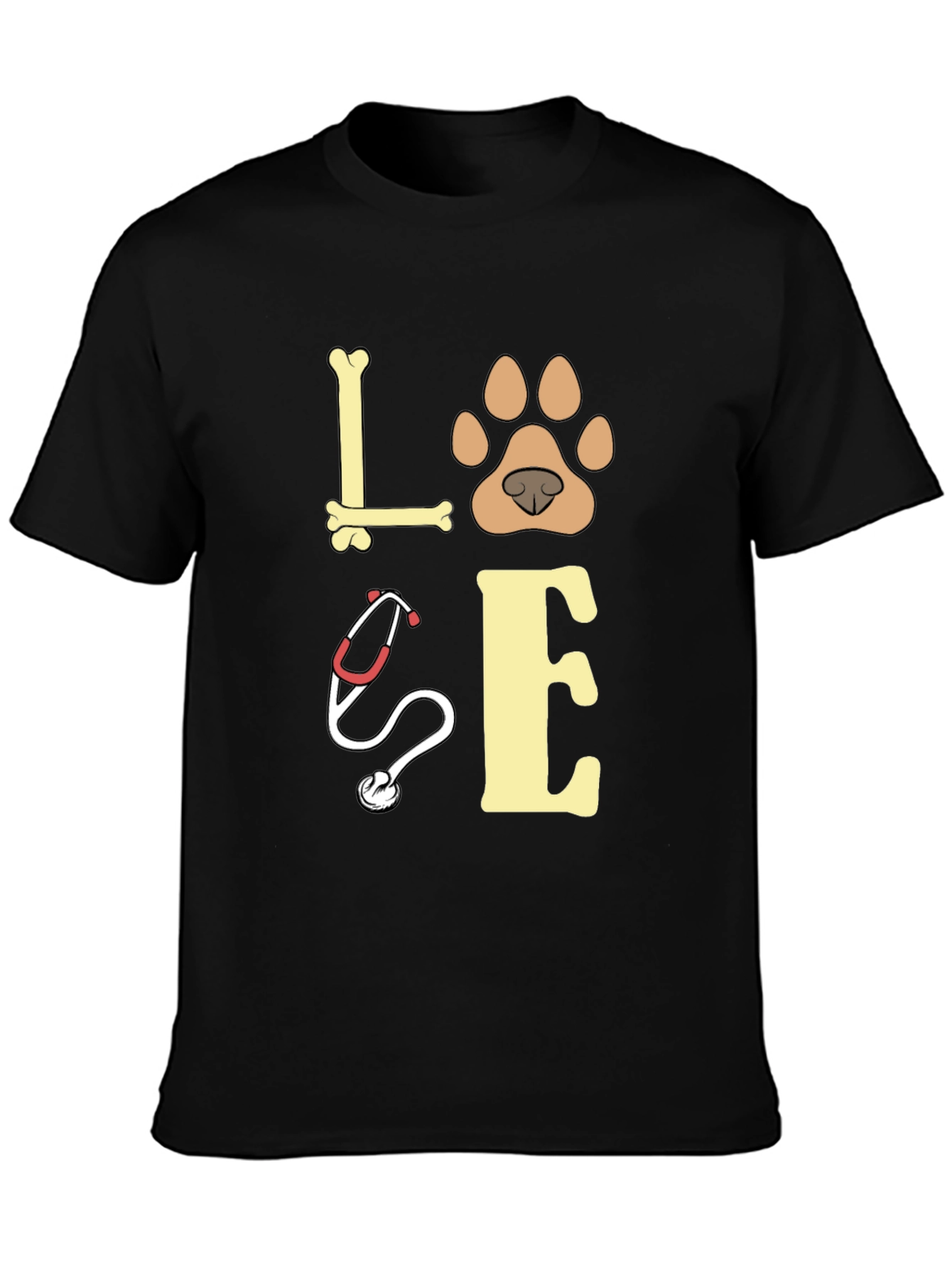 Black Love Veterinarian T-Shirt view 3