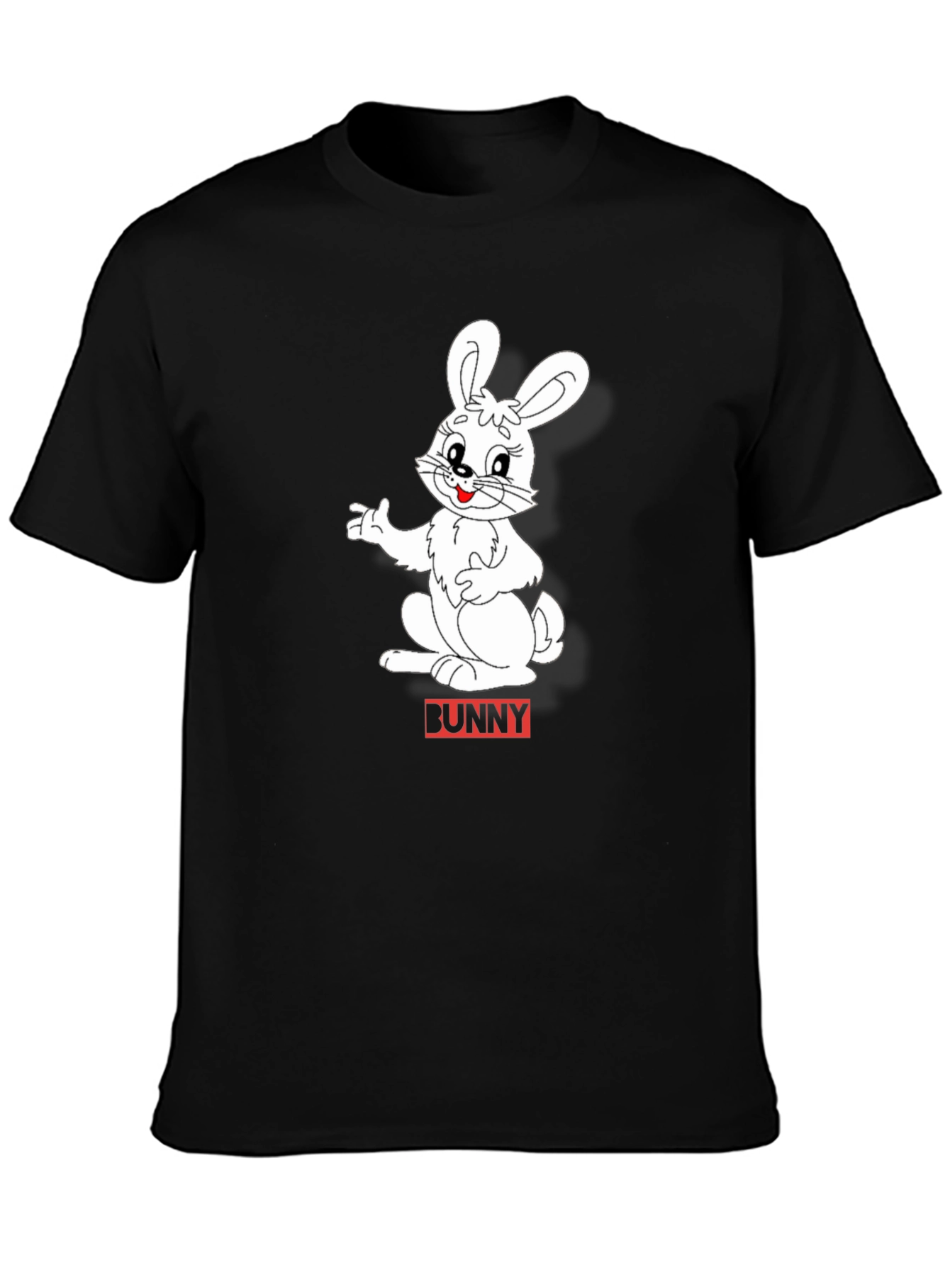 Black Bunny Graphic Black T-Shirt - Soft Cotton Blend Casual Tee view 3