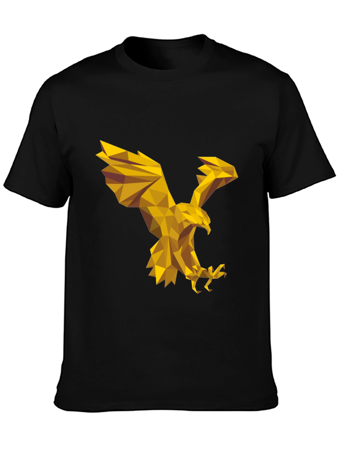 Black Geometric Eagle Graphic Tee - Stylish Black T-Shirt view 3
