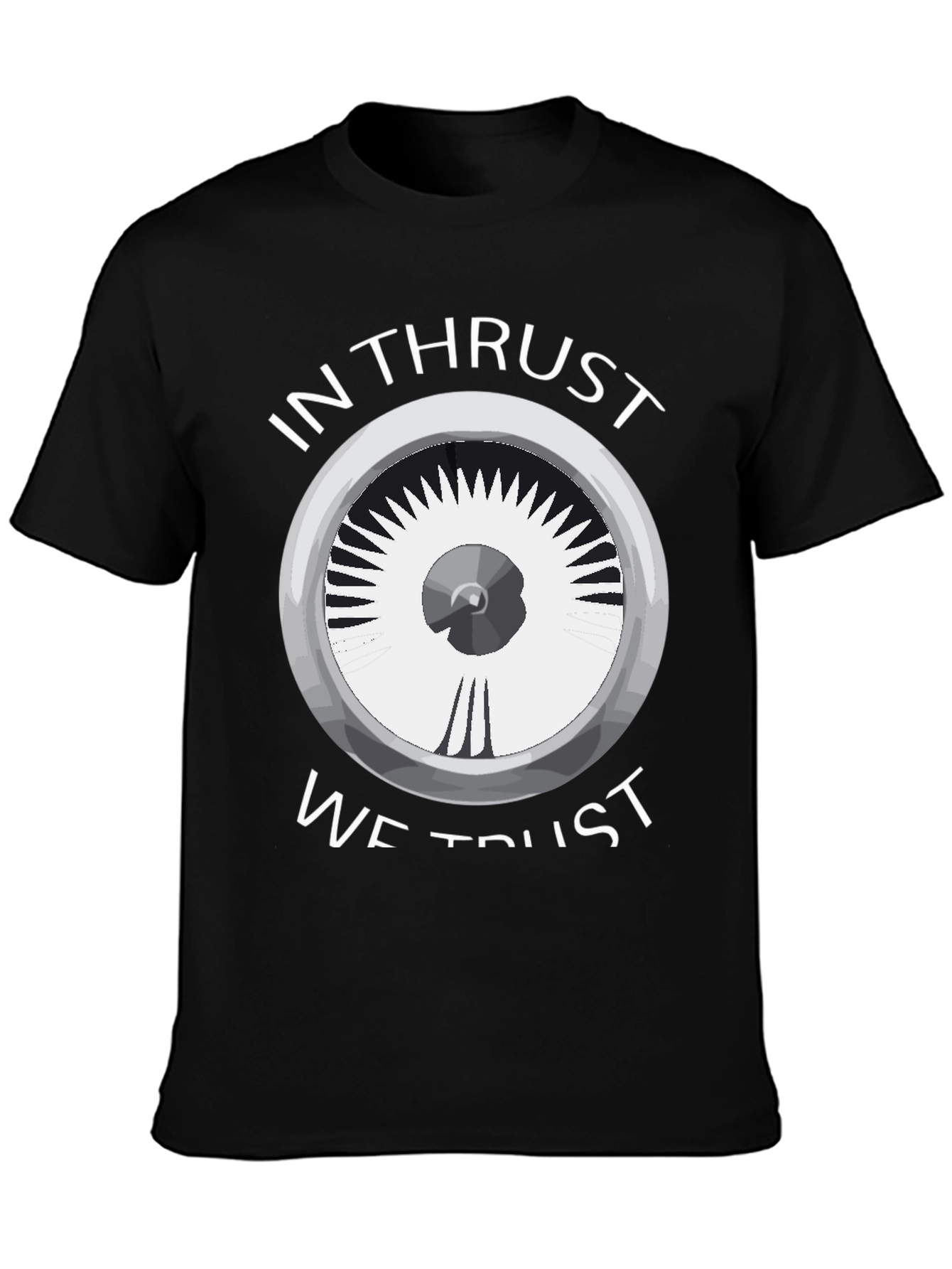 Black In Thrust We Trust Tee - Aviation Enthusiast Shirt view 3