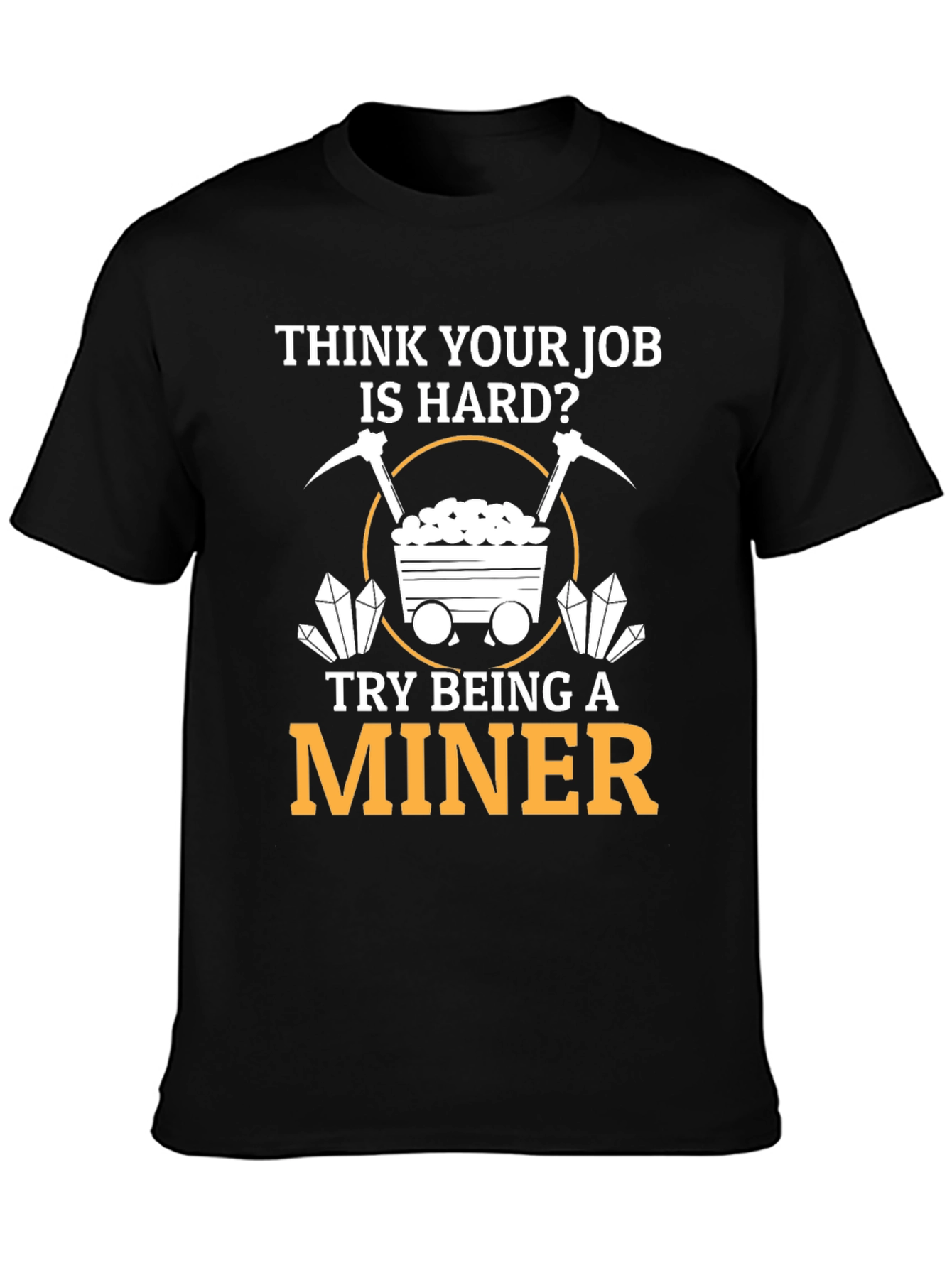 Black Miner T-Shirt - Hard Job Graphic Tee view 3