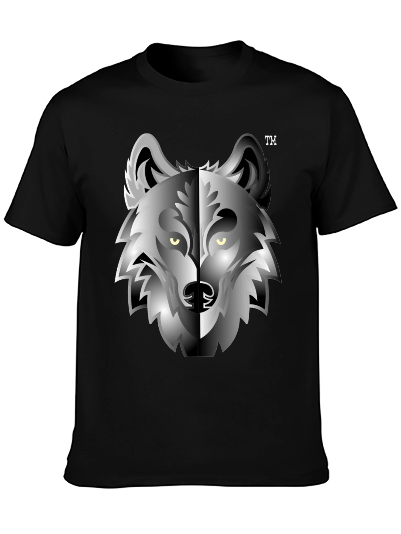 Black Wolf Graphic Tee - Cool Animal Design T-Shirt view 3