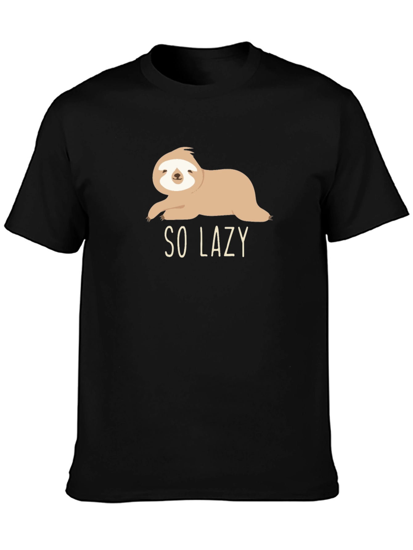 Black So Lazy Sloth Graphic Tee - Comfy Casual Style view 3