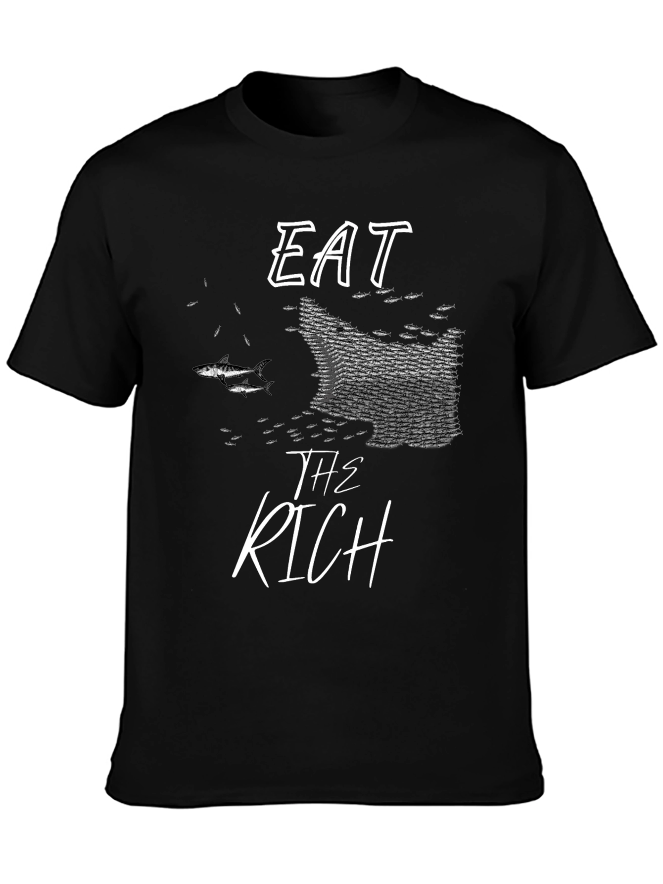 Black Eat The Rich Graphic T-Shirt - Statement Tee view 3