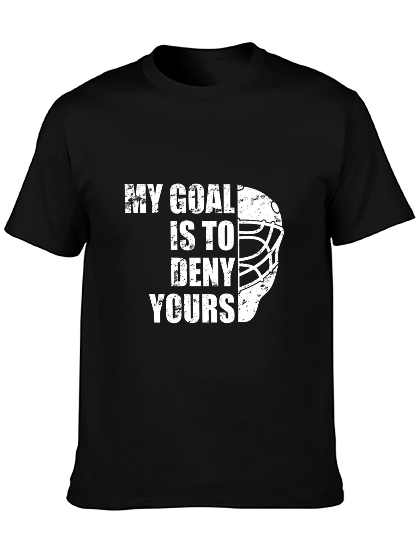 Black Goalie Graphic Tee - My Goal is to Deny Yours view 3