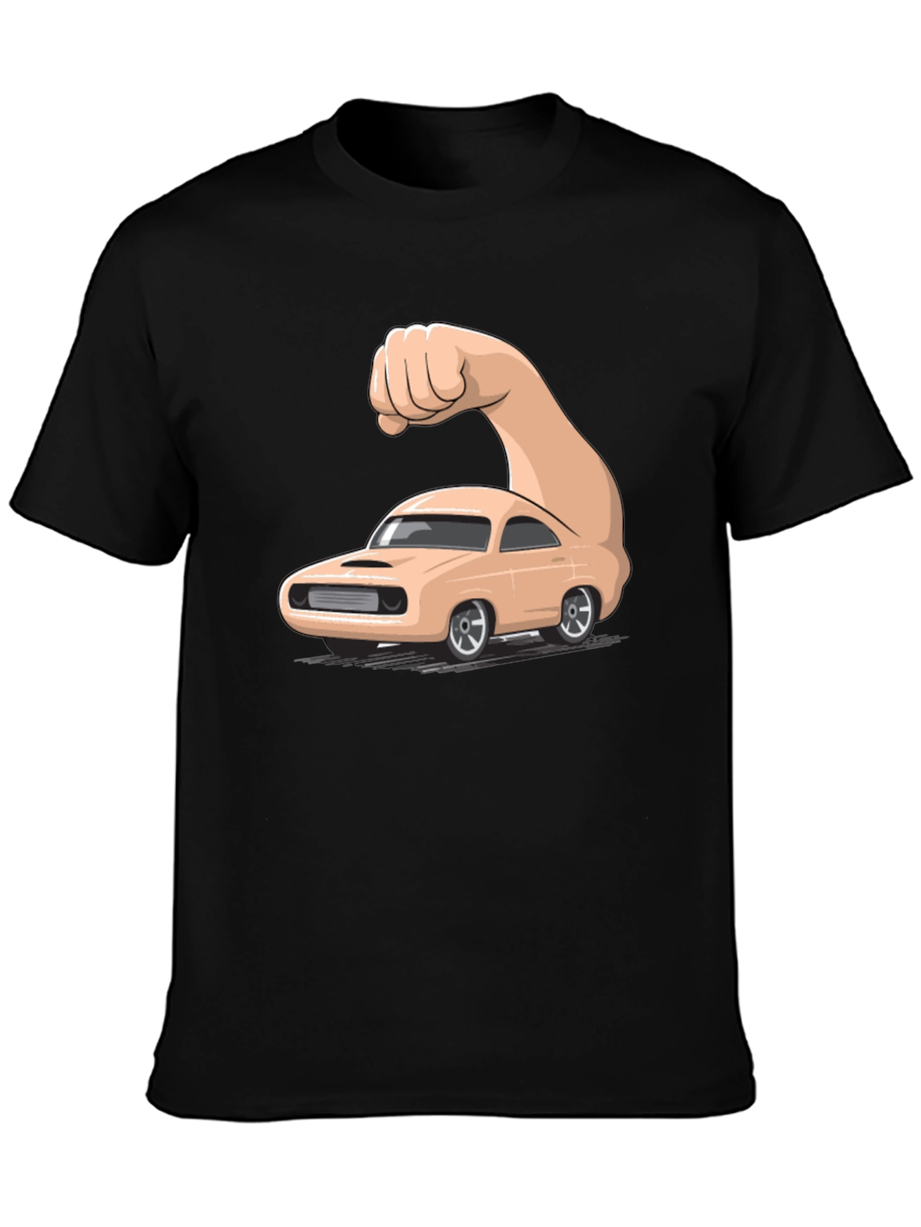 Black Muscle Car Graphic T-Shirt - Men's Black Tee view 3