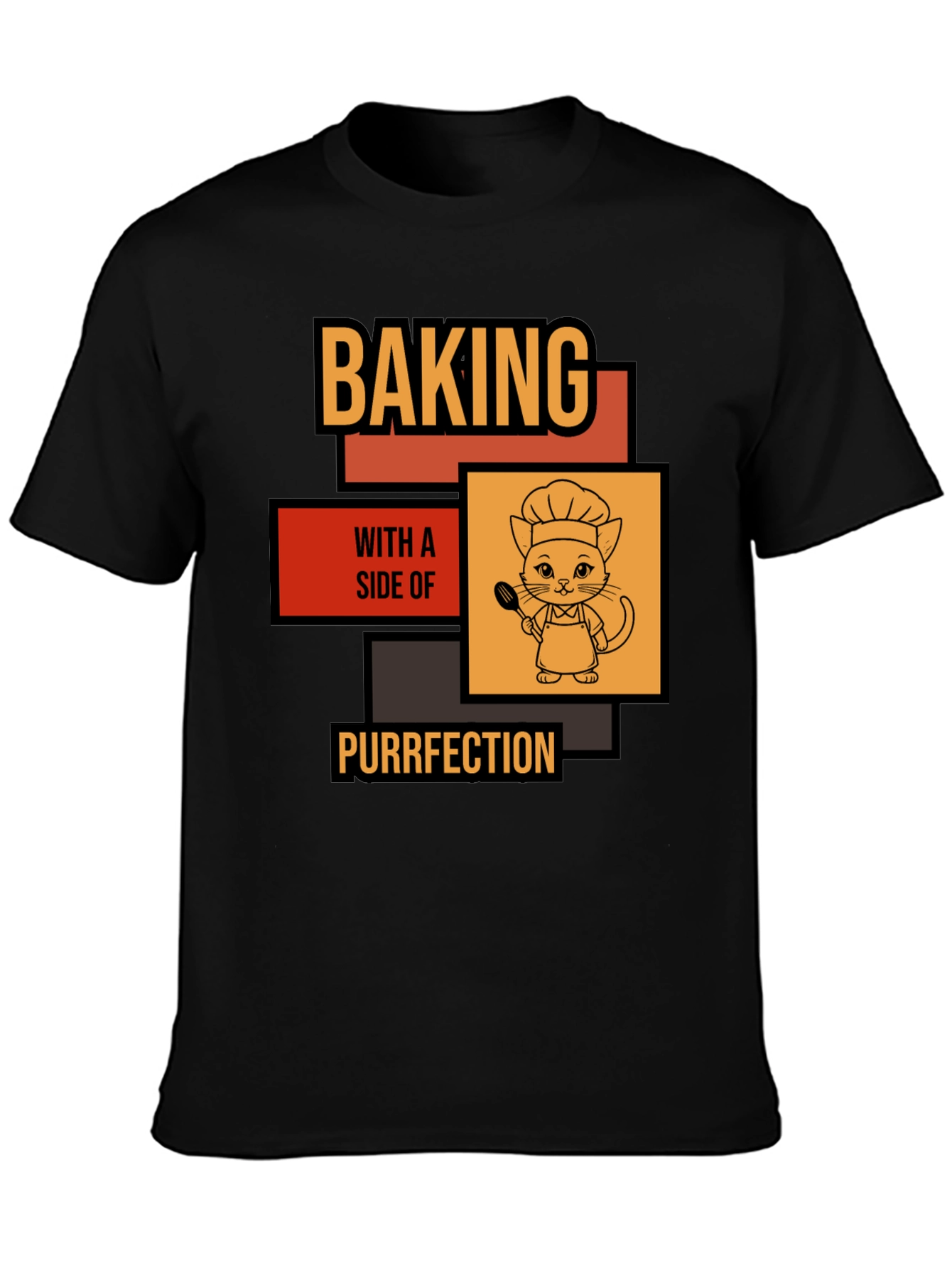 Black Baking with a Side of Purrfection T-Shirt view 3