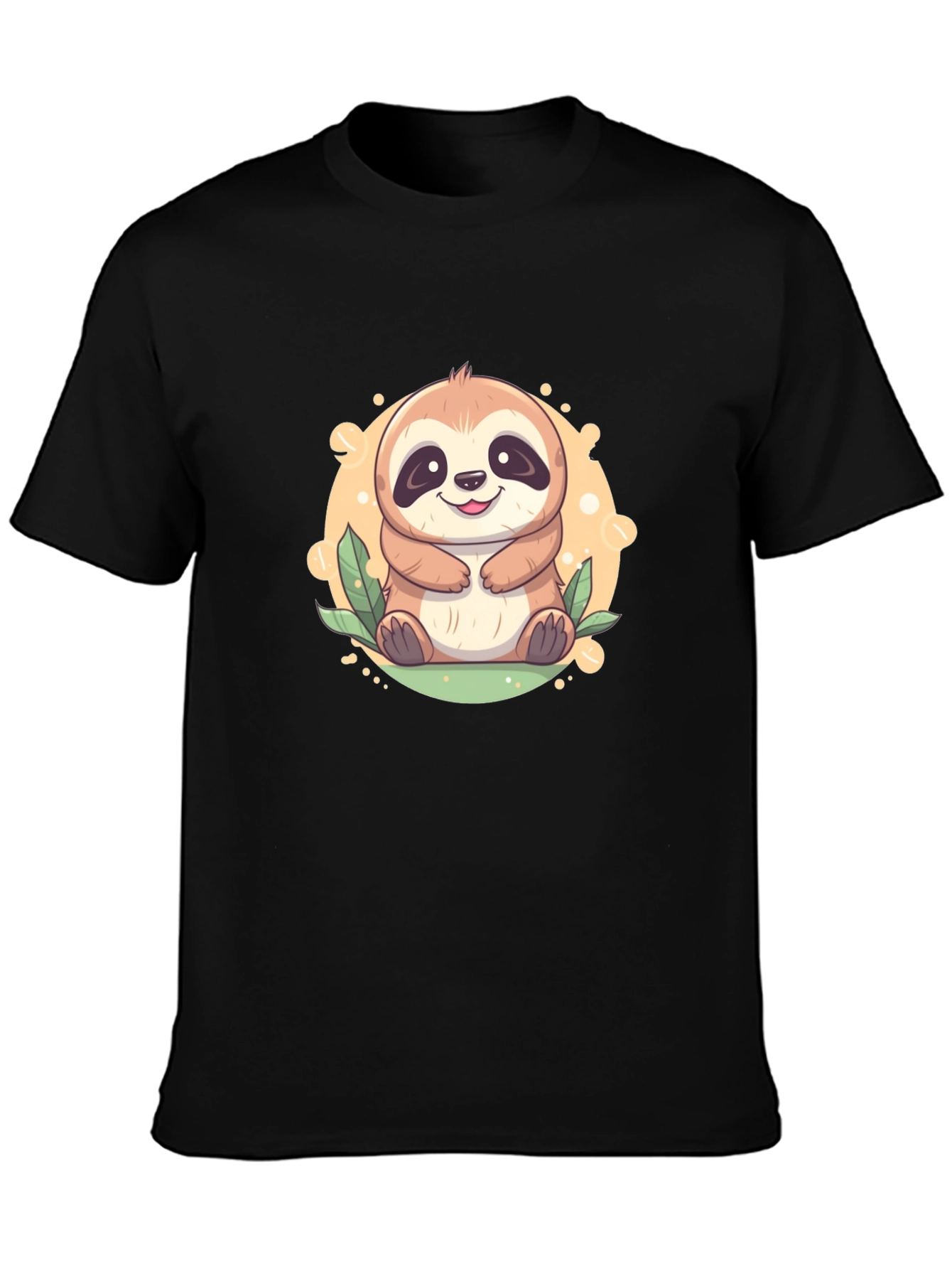 Black Cute Sloth Graphic Tee - Relaxed Fit view 3