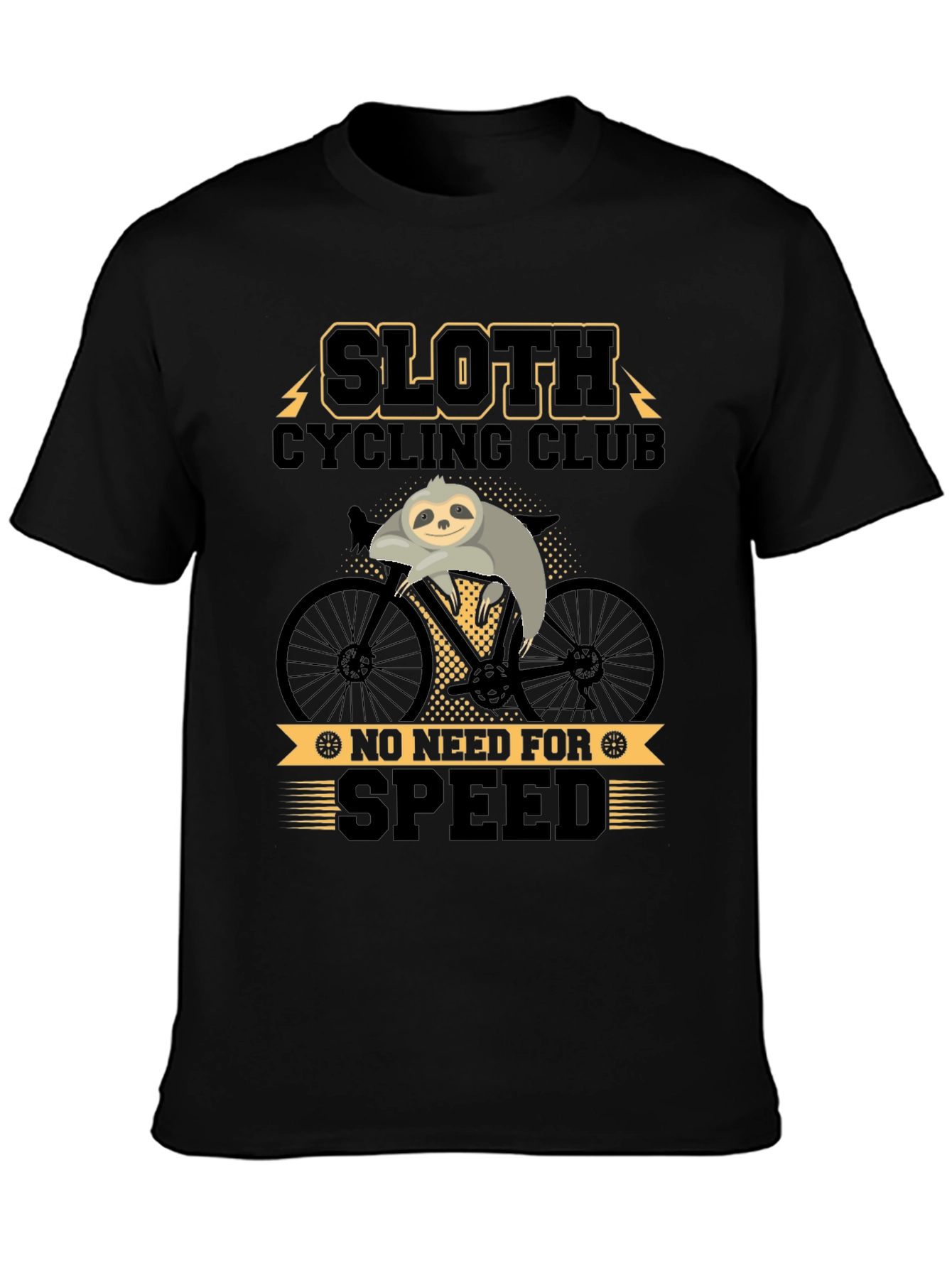 Black Sloth Cycling Club Graphic T-Shirt view 3