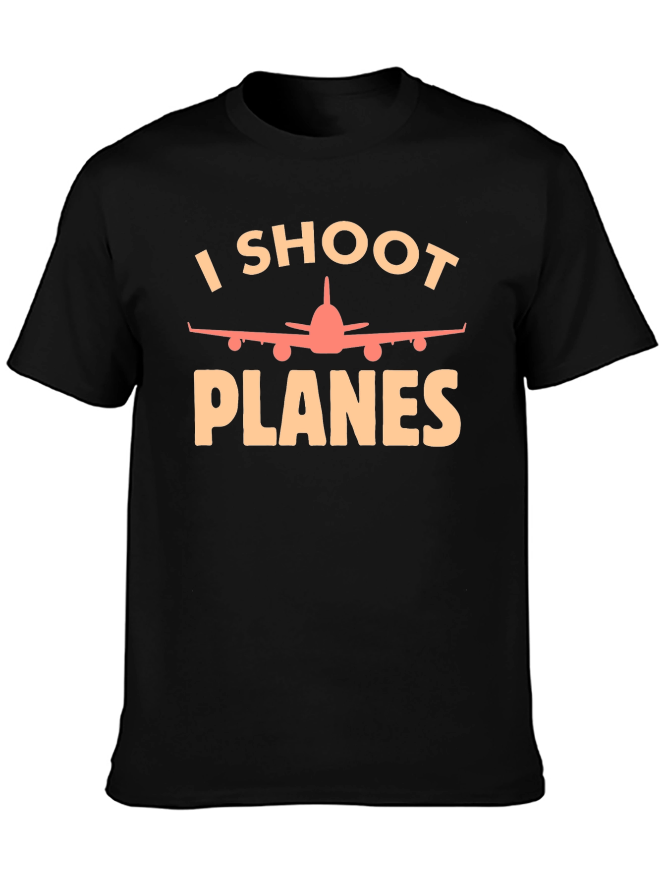 Black I Shoot Planes T-Shirt - Aviation Photography Tee view 3
