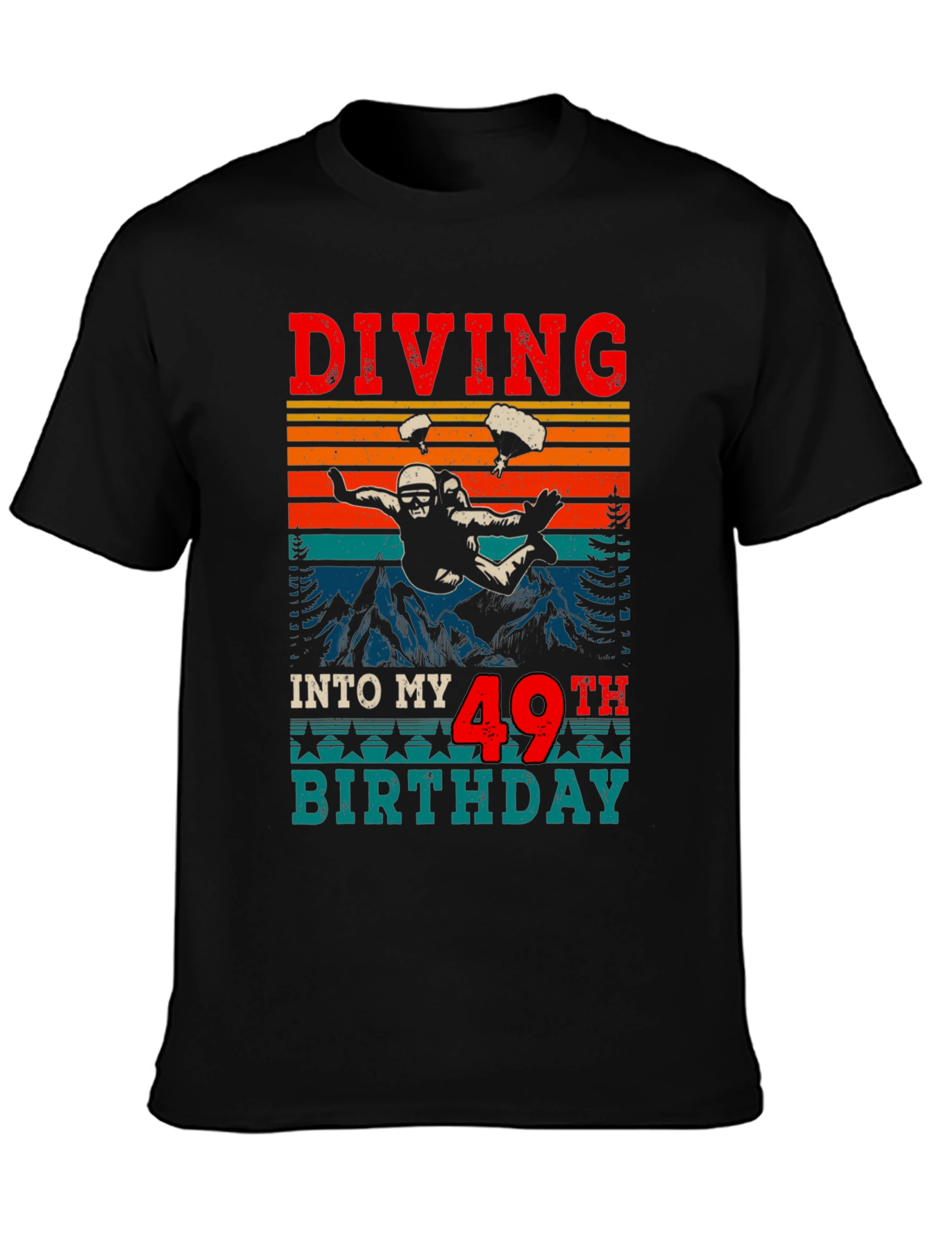 Black Diving Into My 49th Birthday T-Shirt view 3