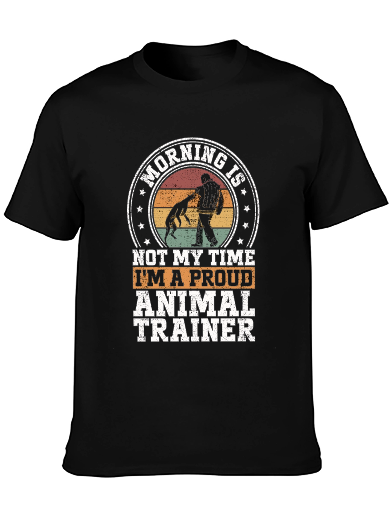 Black Proud Animal Trainer Graphic T-Shirt - Dog Lover Tee view 3