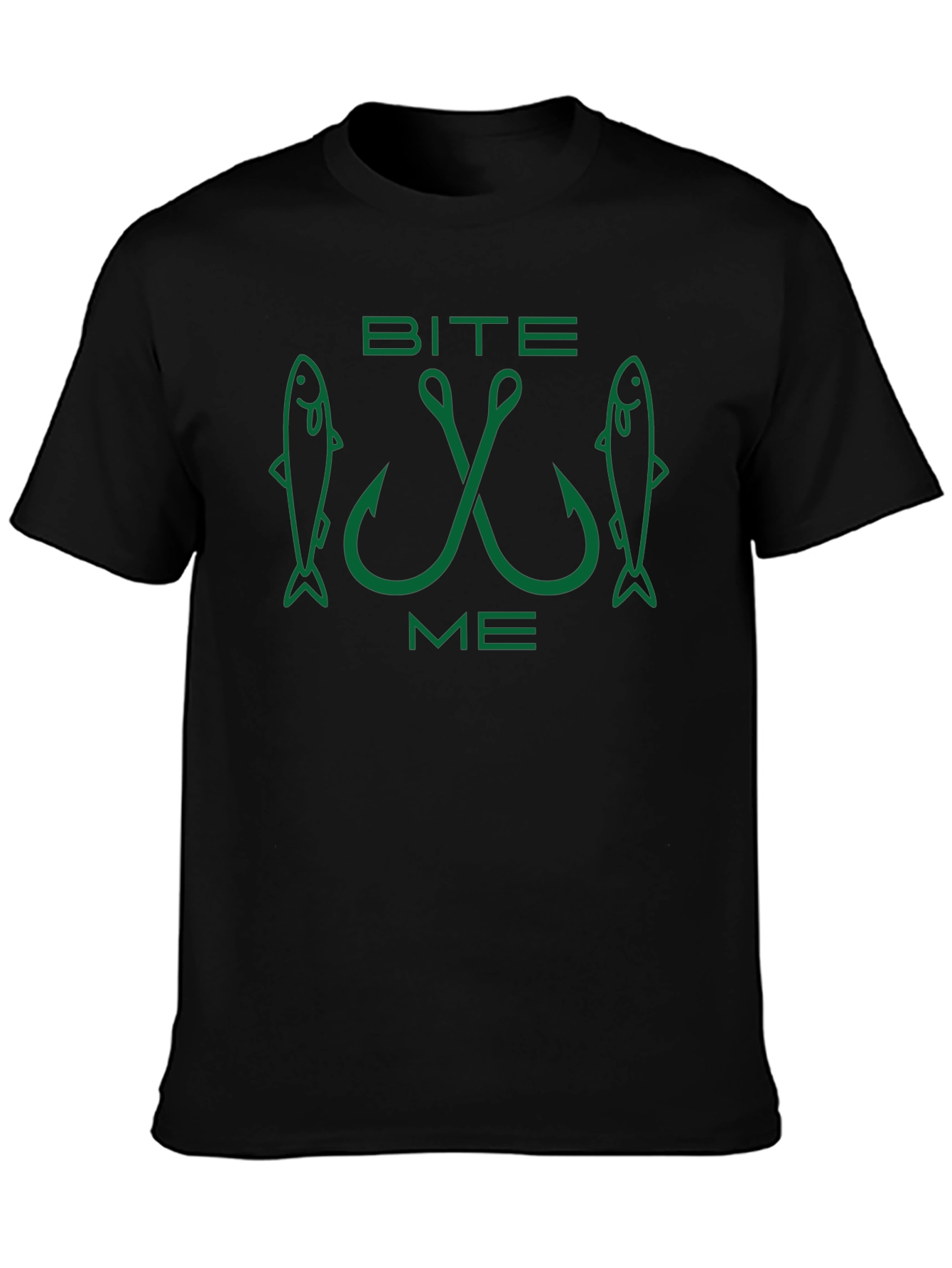 Black Bite Me Fishing T-Shirt - Angler Humor view 3