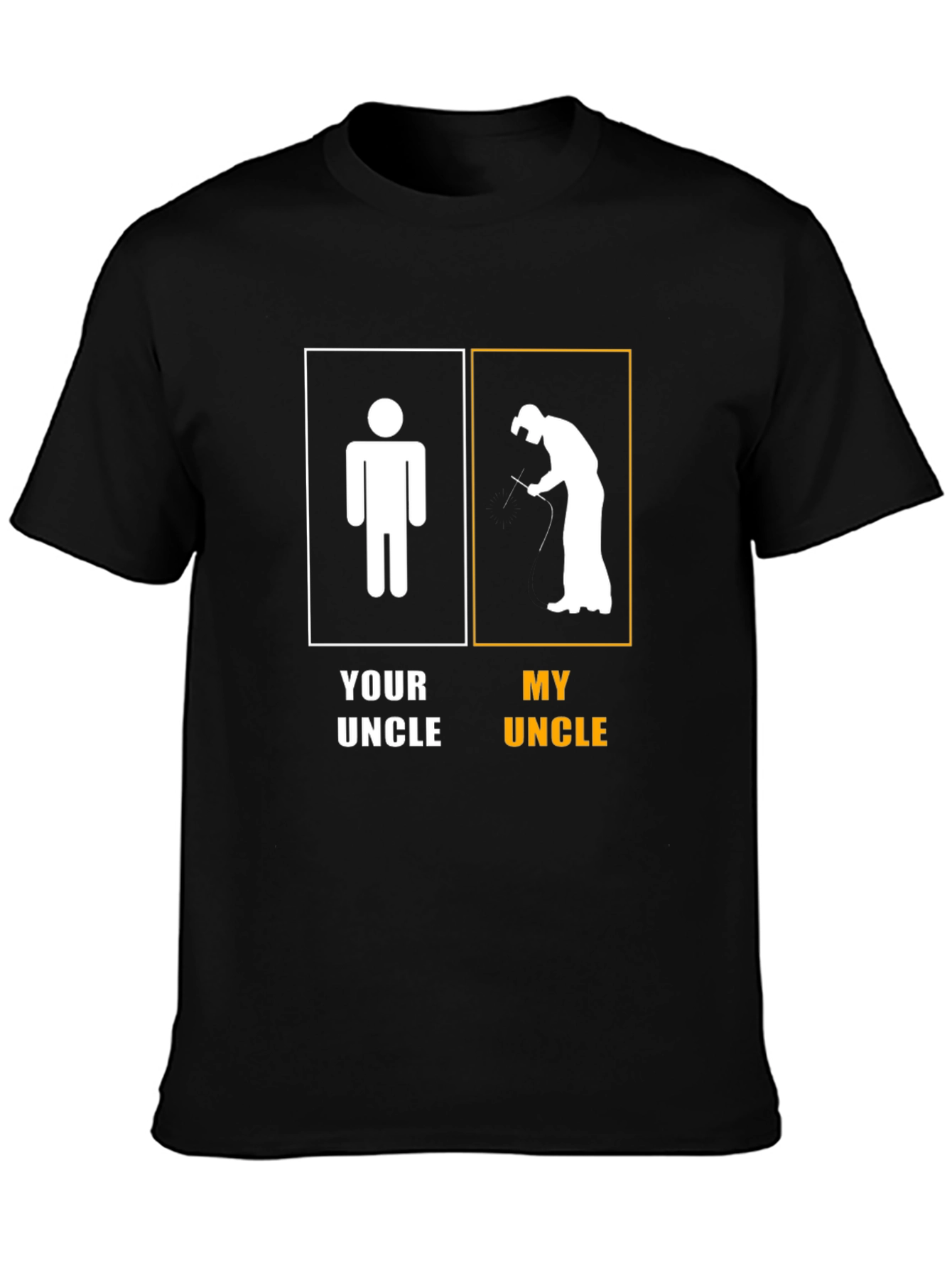 Black Humorous Uncle T-Shirt: 'Your Uncle' vs 'My Uncle' view 3